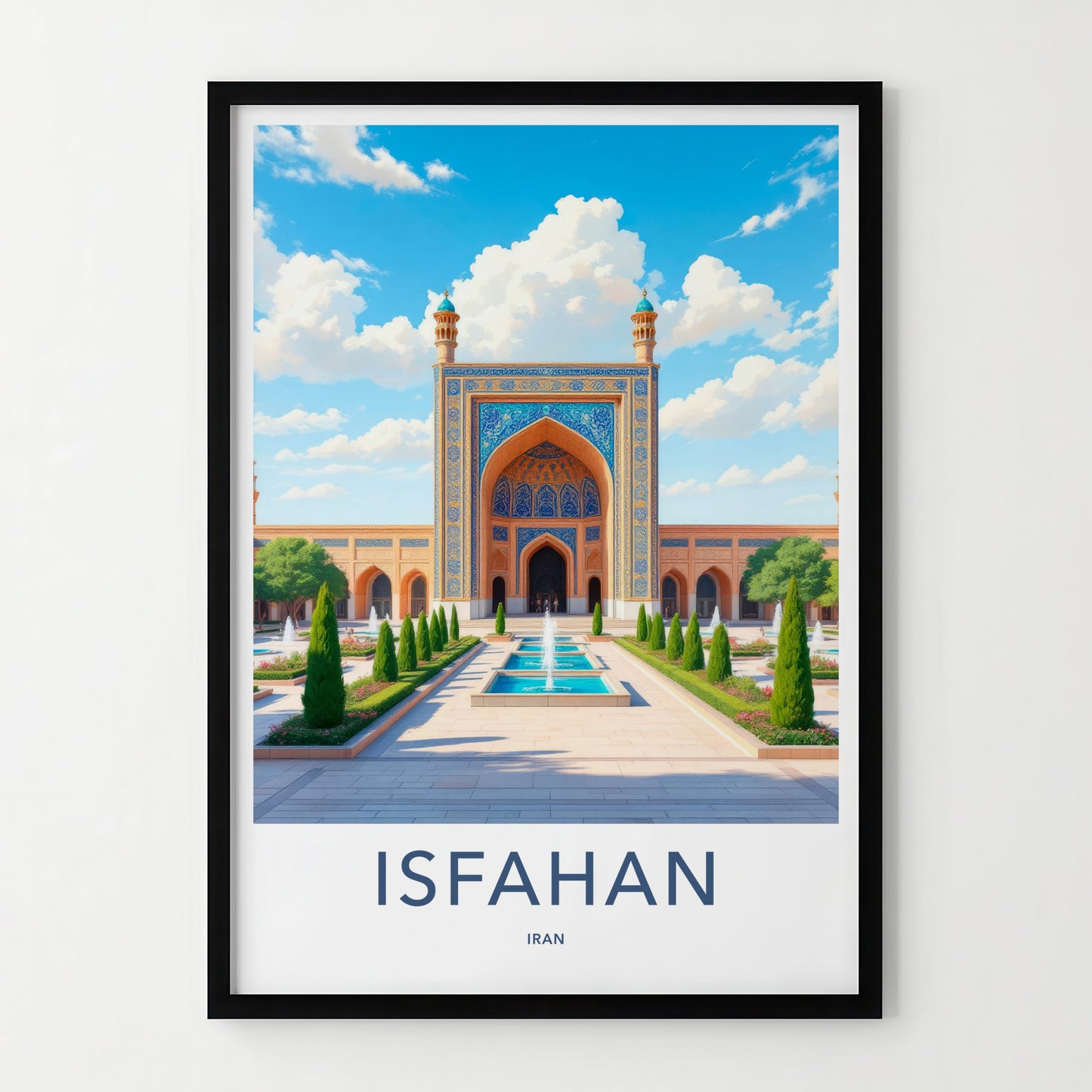 Isfahan Poster - Iran Travel Art - Grand Mosque Courtyard Wall Decor