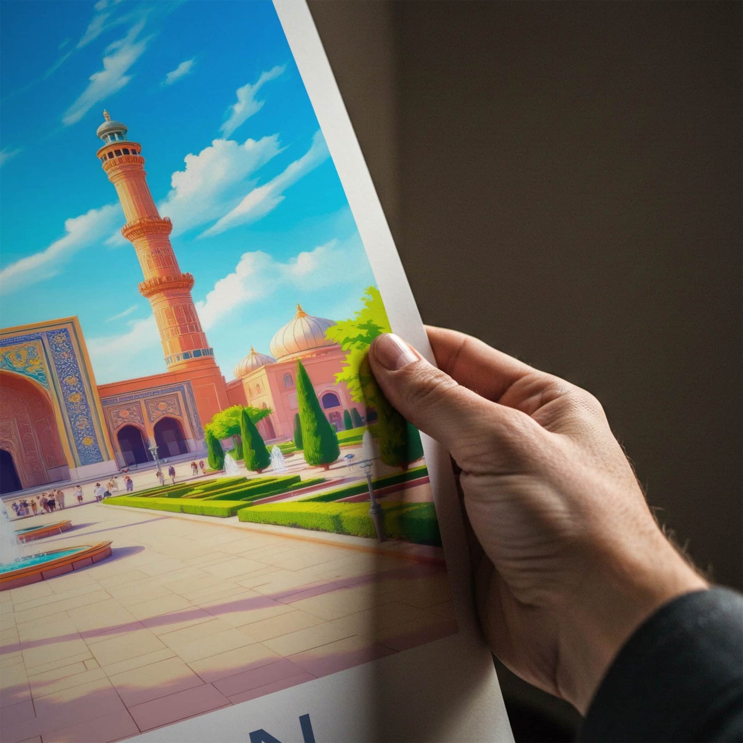 Isfahan Poster - Iran Travel Art - Serene Mosque Minarets Home Decor