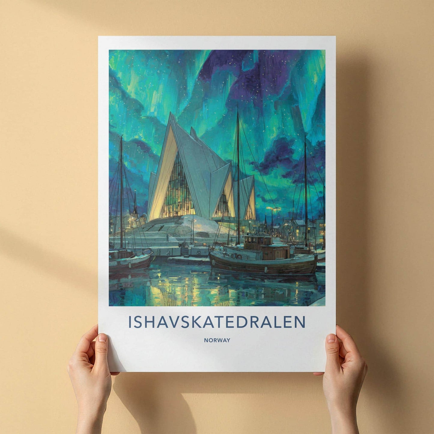 Ishavskatedralen Poster - Norway Travel Art - Arctic Church Aurora Wall Decor