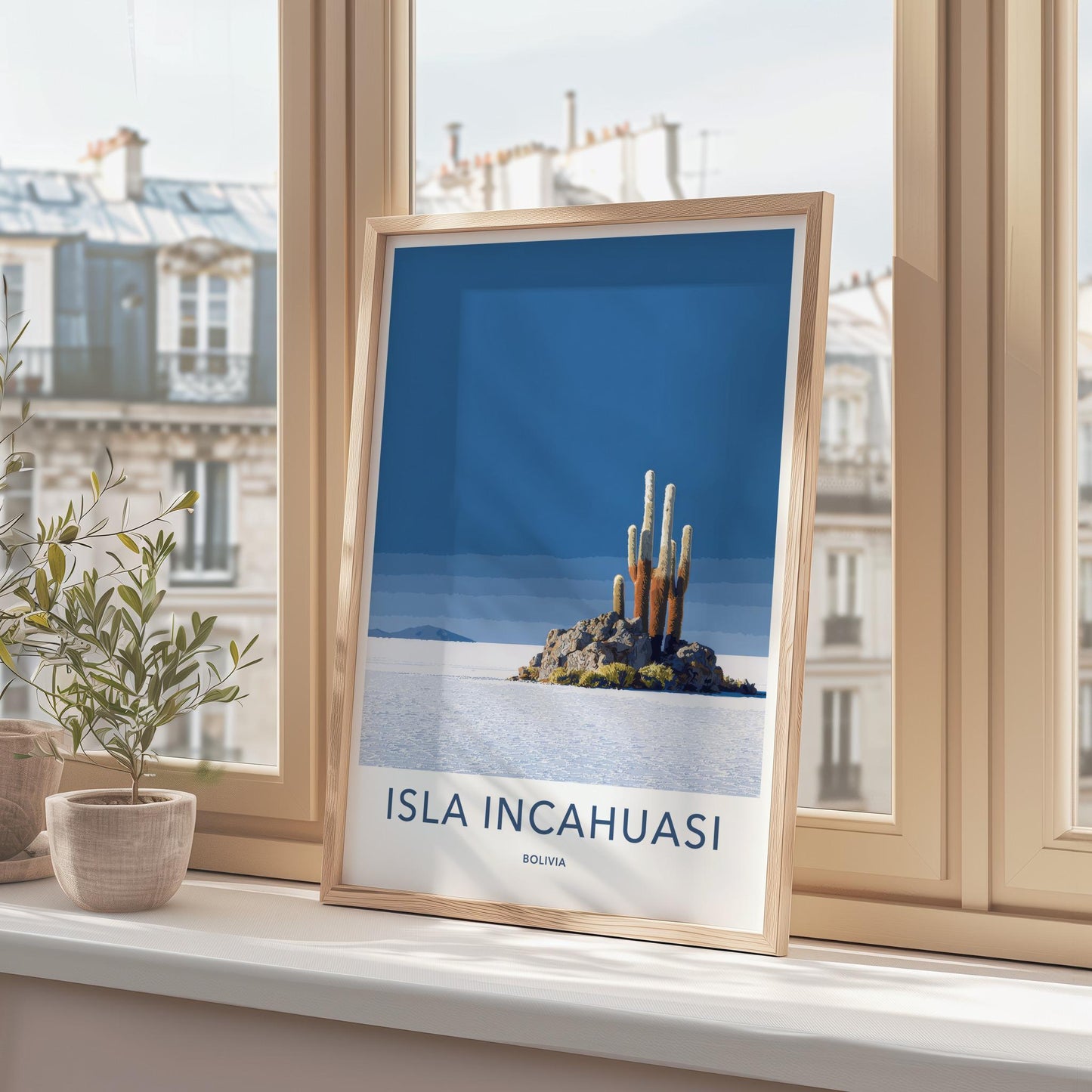 Isla Incahuasi Poster - Bolivia Travel Art - Rocky Island Cactus Home Decor