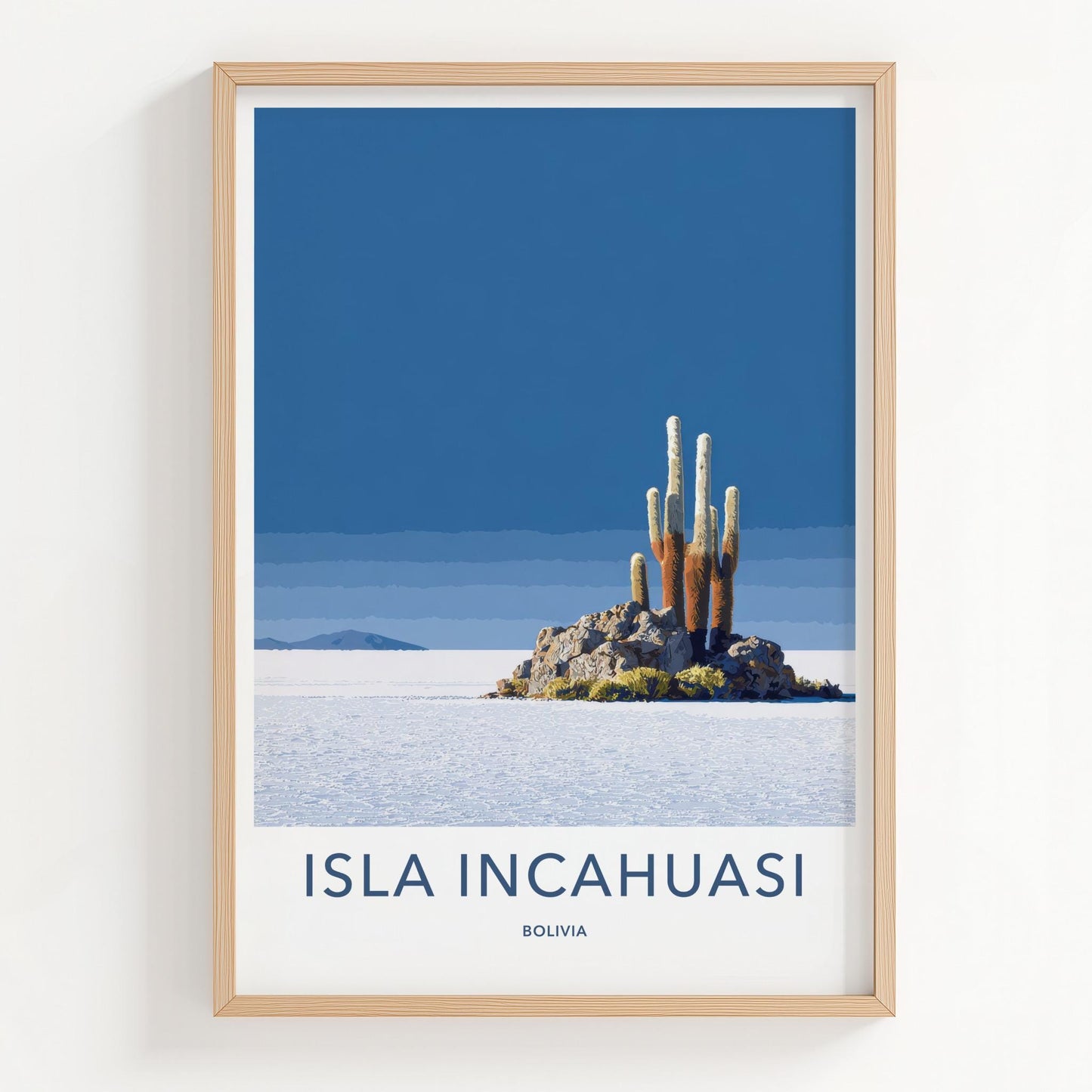Isla Incahuasi Poster - Bolivia Travel Art - Rocky Island Cactus Home Decor