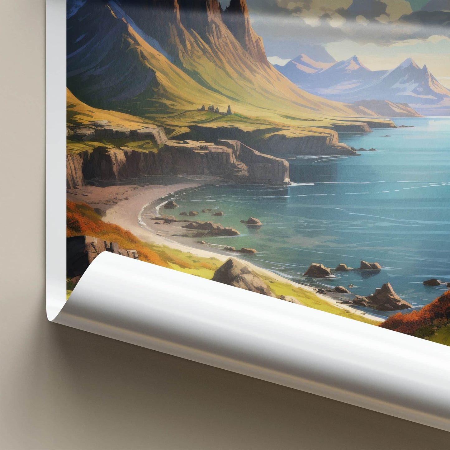 Isle Of Skye Poster - Scotland Travel Art - Rugged Mountain Coast Wall Decor