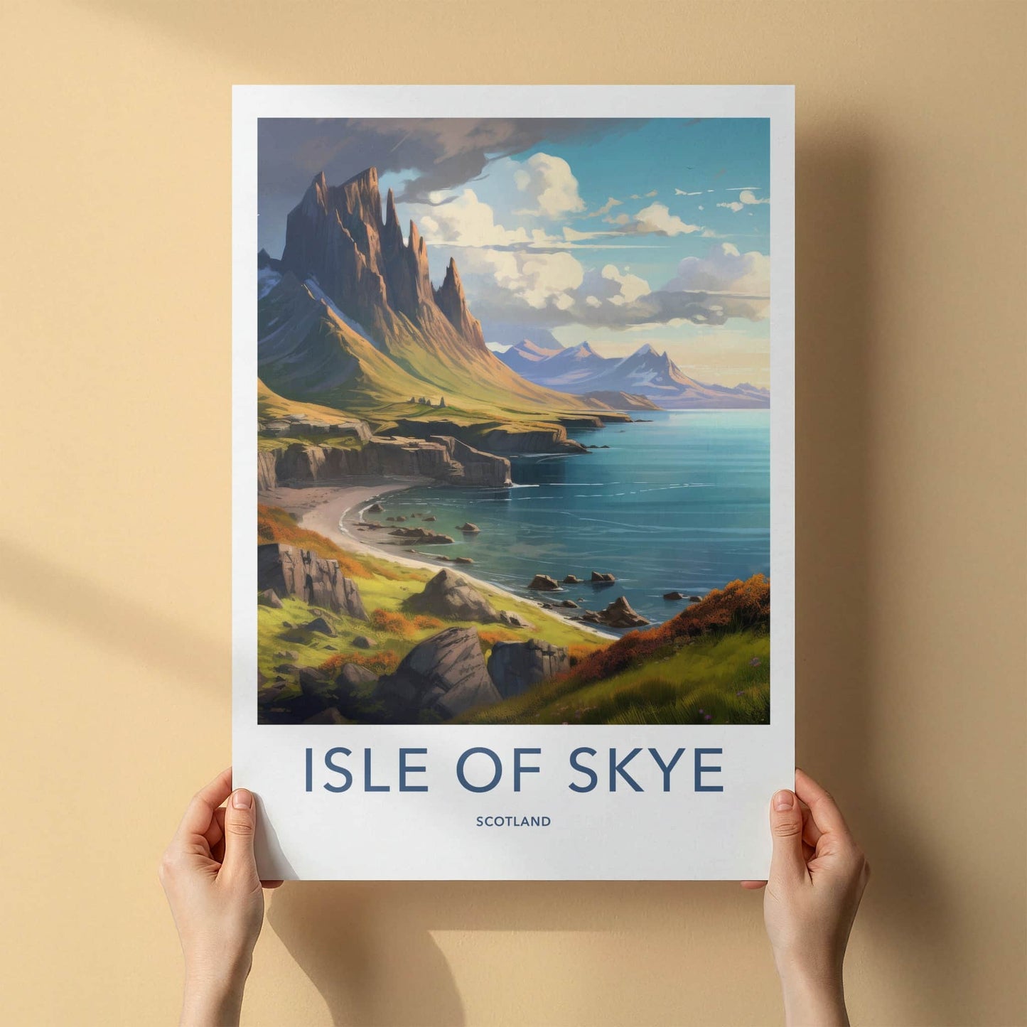Isle Of Skye Poster - Scotland Travel Art - Rugged Mountain Coast Wall Decor