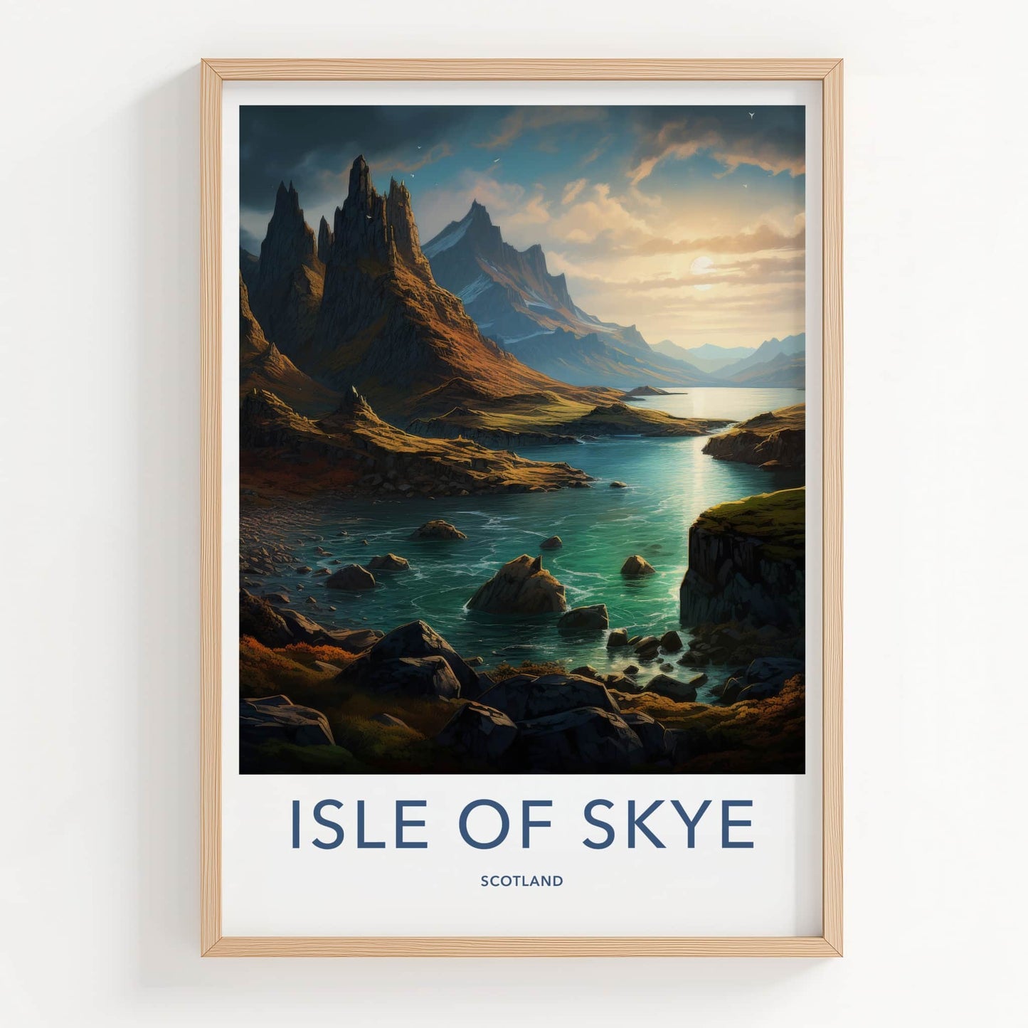Isle Of Skye Poster - Scotland Travel Art - Rugged Mountain Lake Home Decor