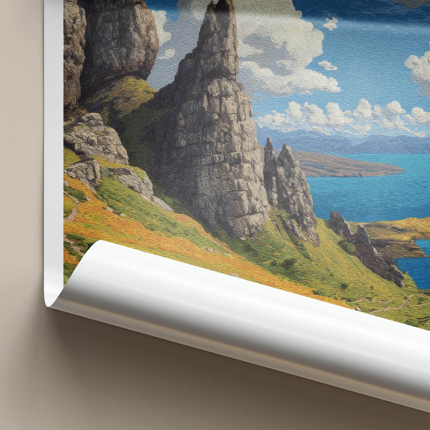 Isle of Skye Poster - Scotland Travel Art - Towering Sea Cliffs Home Decor