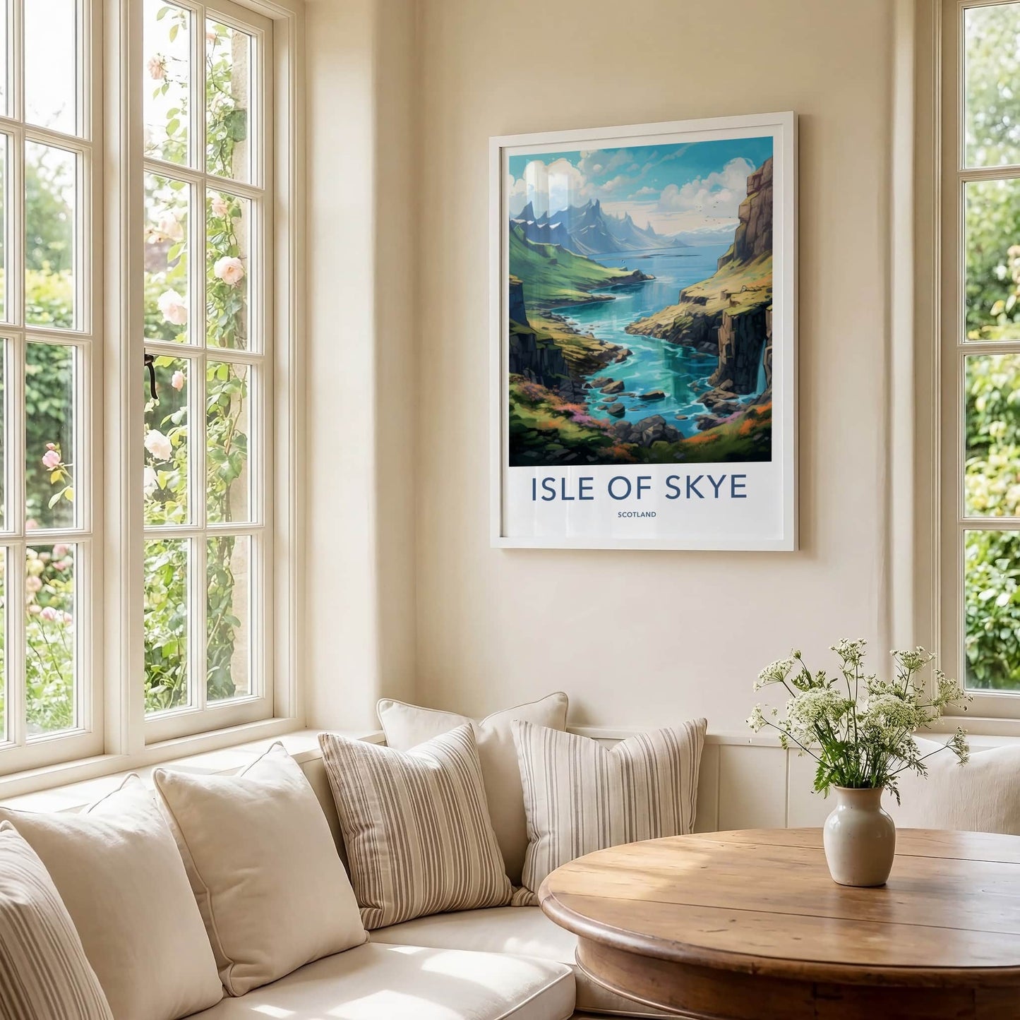 Isle of Skye Poster - Scotland Travel Art - Verdant River Valley Home Decor