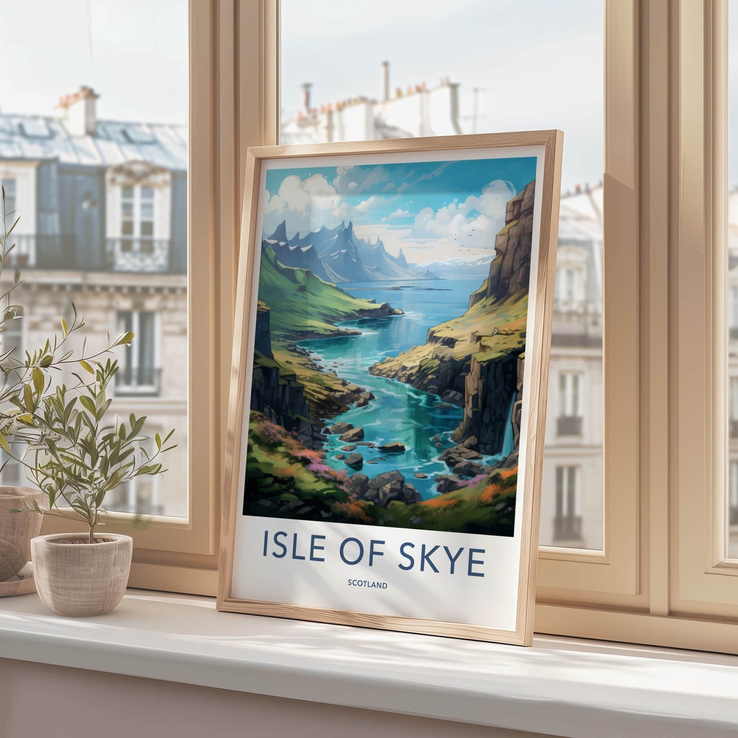Isle of Skye Poster - Scotland Travel Art - Verdant River Valley Home Decor