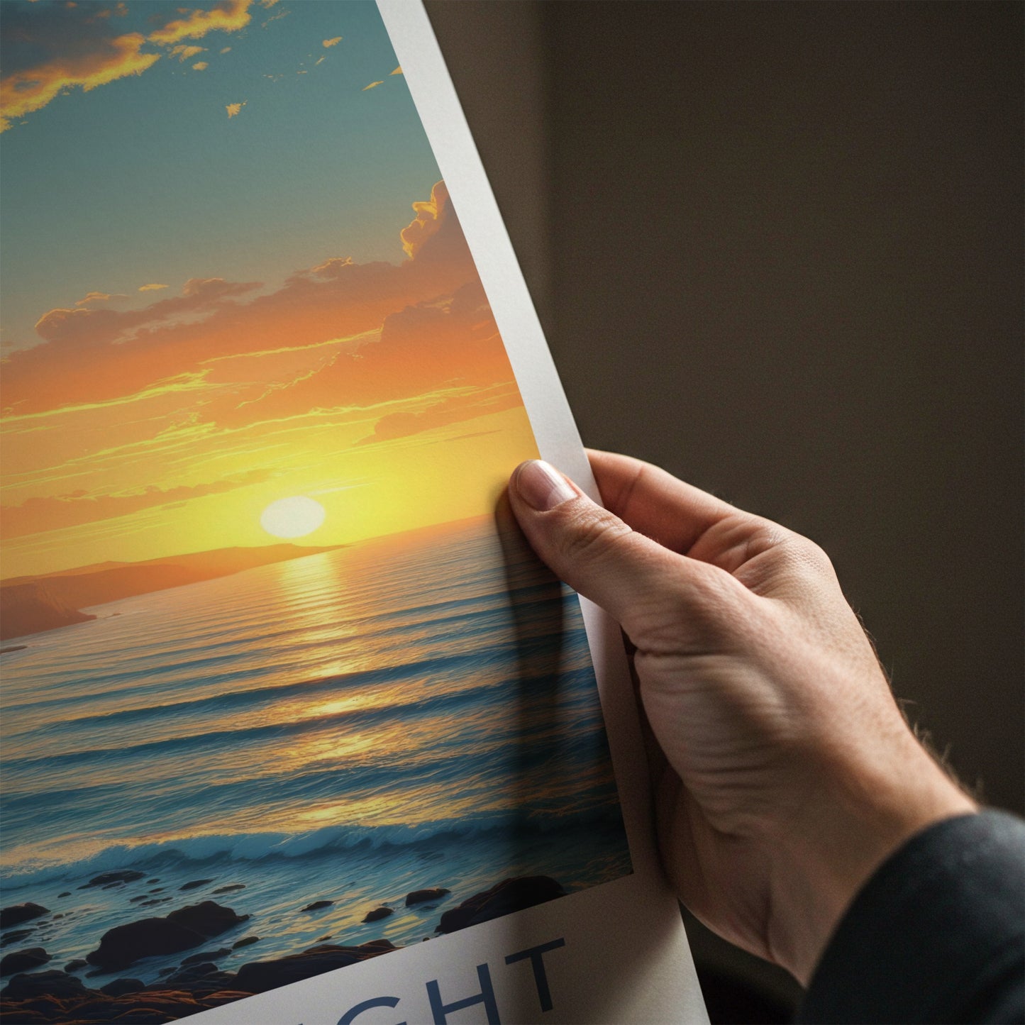 Isle of Wight Poster - England Travel Art - Golden Ocean Cliffs Home Decor