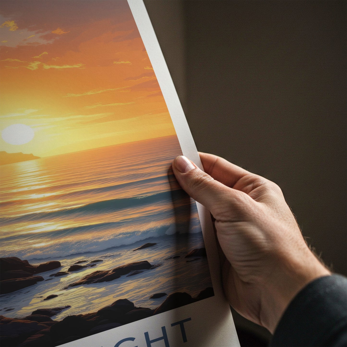 Isle Of Wight Poster - England Travel Art - People Cliff Sunset Home Decor