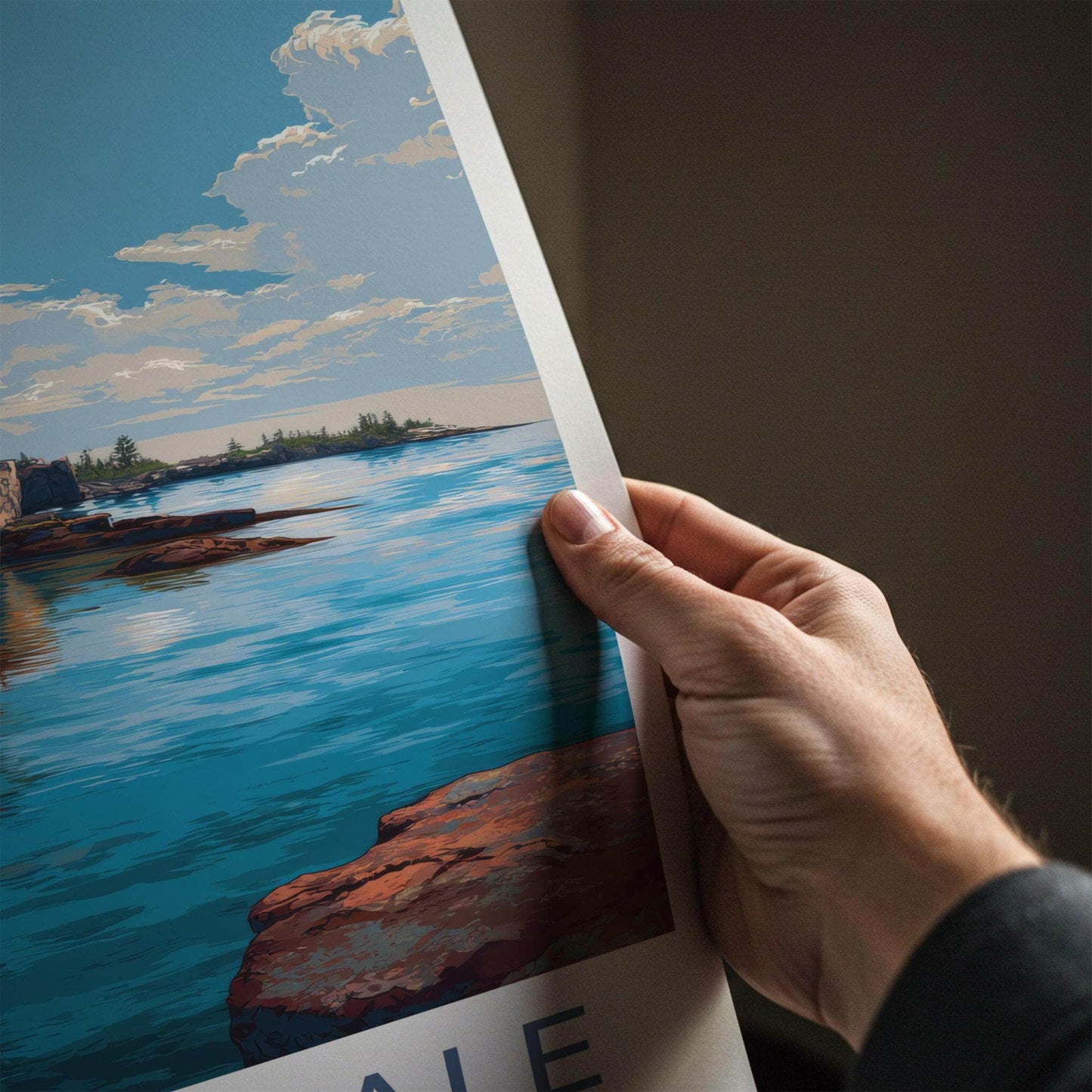 Isle Royale Poster - Michigan Travel Art - Rugged Lake Shore Home Decor