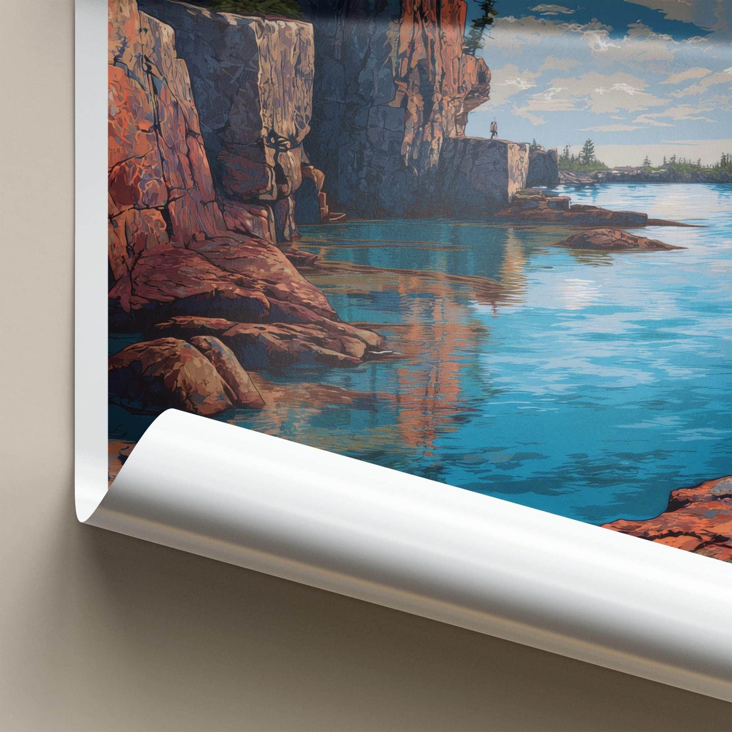 Isle Royale Poster - Michigan Travel Art - Rugged Lake Shore Home Decor