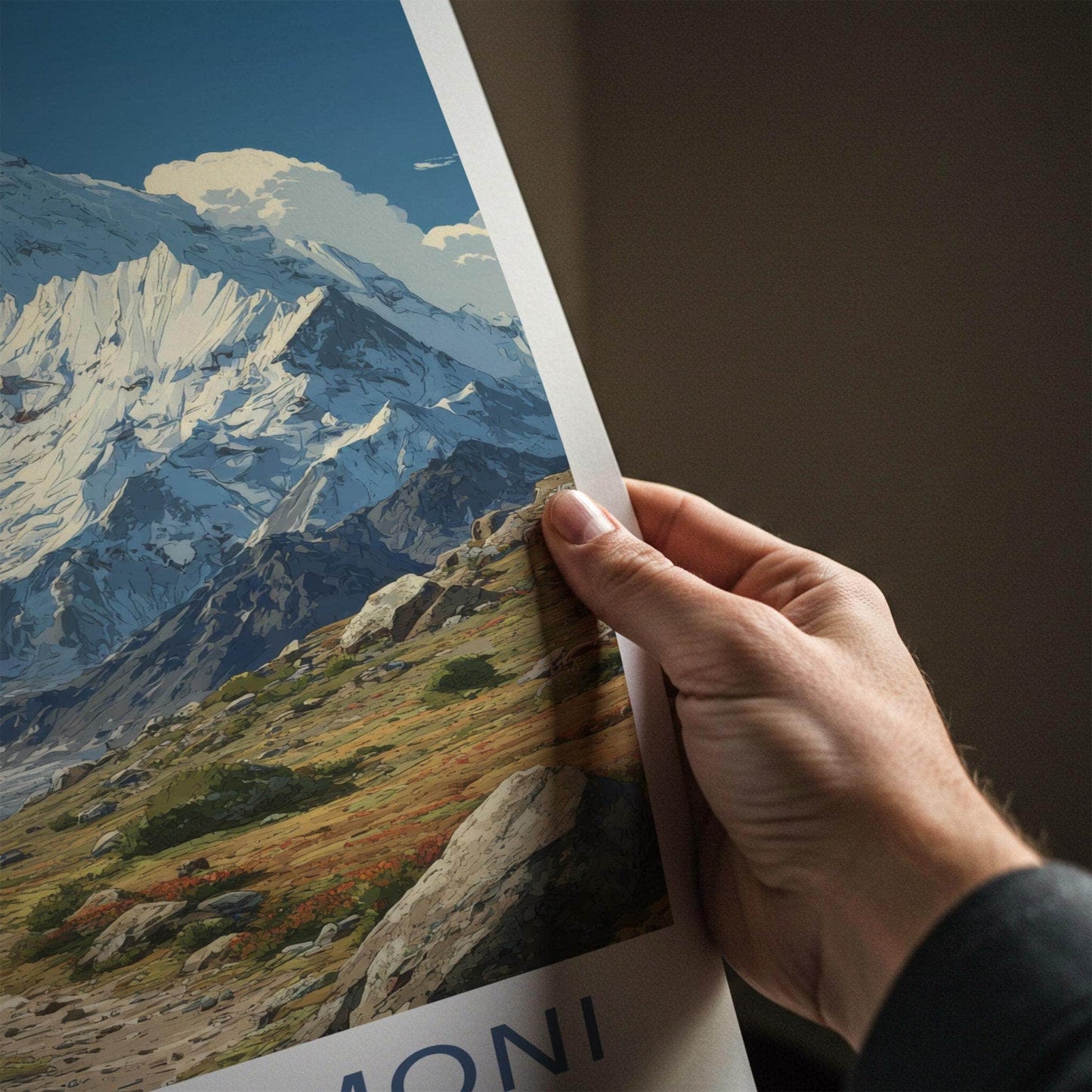 Ismoil Somoni Peak Poster - Tajikistan Travel Art - Rugged Snowy Peak Home Decor