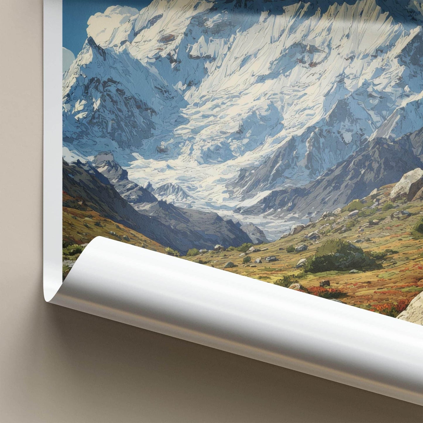 Ismoil Somoni Peak Poster - Tajikistan Travel Art - Rugged Snowy Peak Home Decor