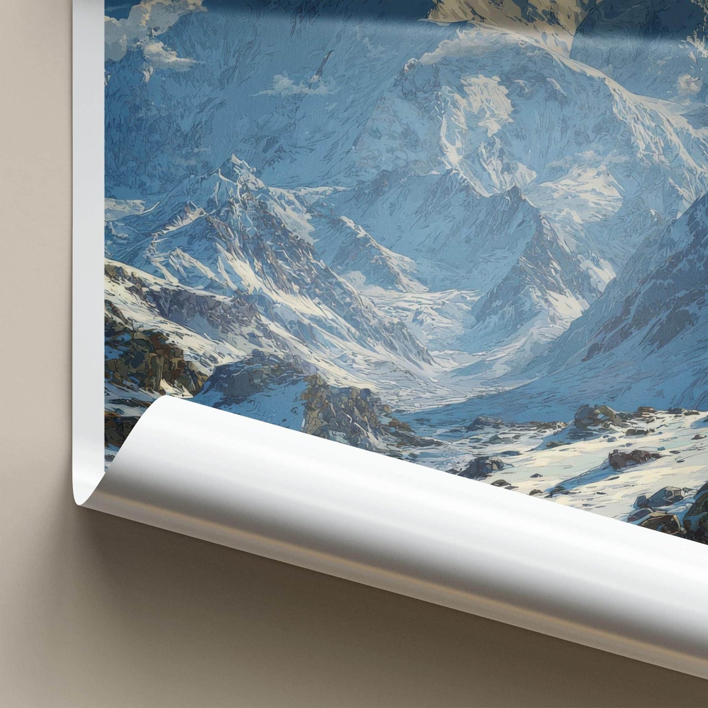 Ismoil Somoni Poster - Tajikistan Art Print - Snowy Mountain Hikers Home Decor