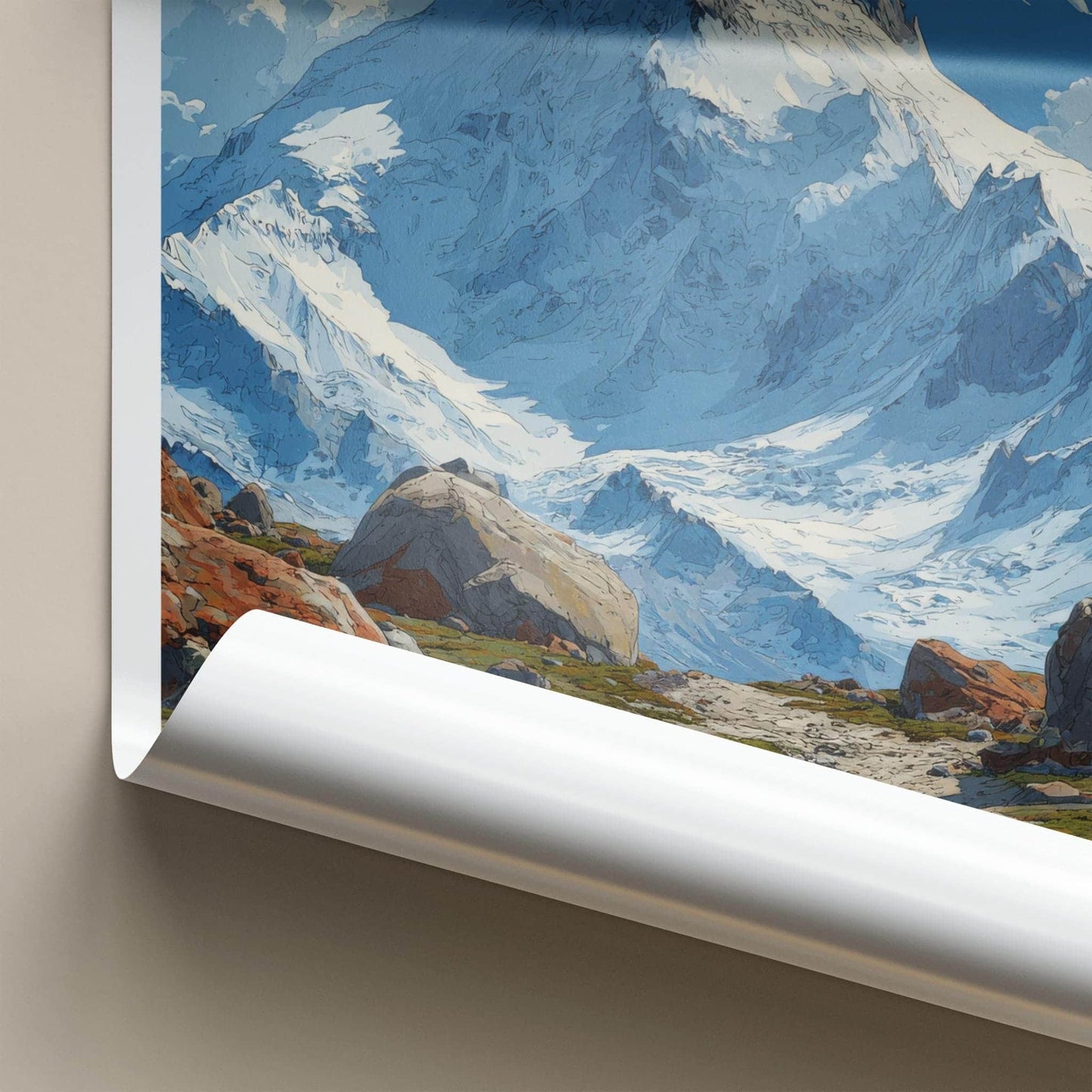 Ismoil Somoni Poster - Tajikistan Travel Art - Majestic Snowy Summit Home Decor