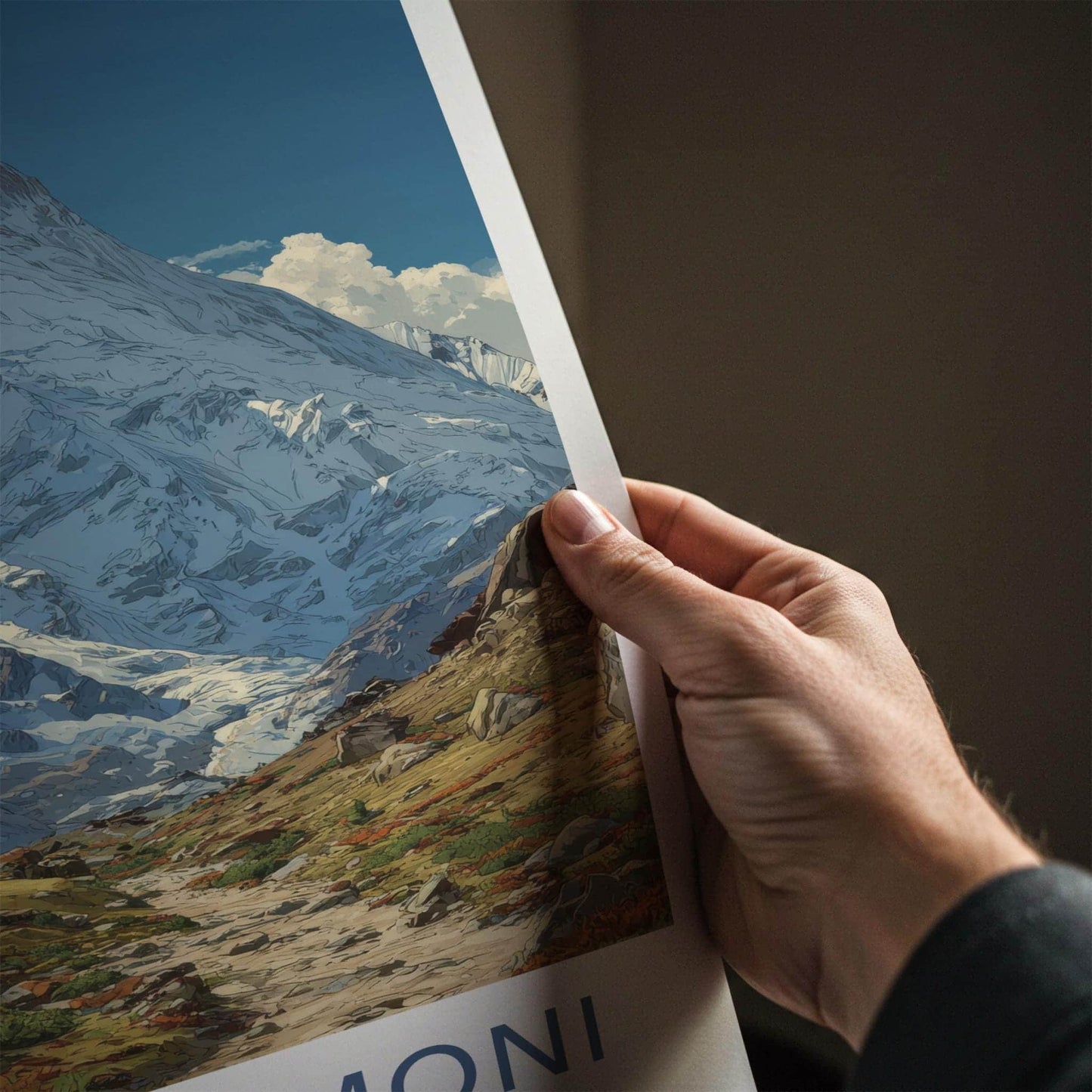 Ismoil Somoni Poster - Tajikistan Travel Art - Snowy Mountain Peak Home Decor
