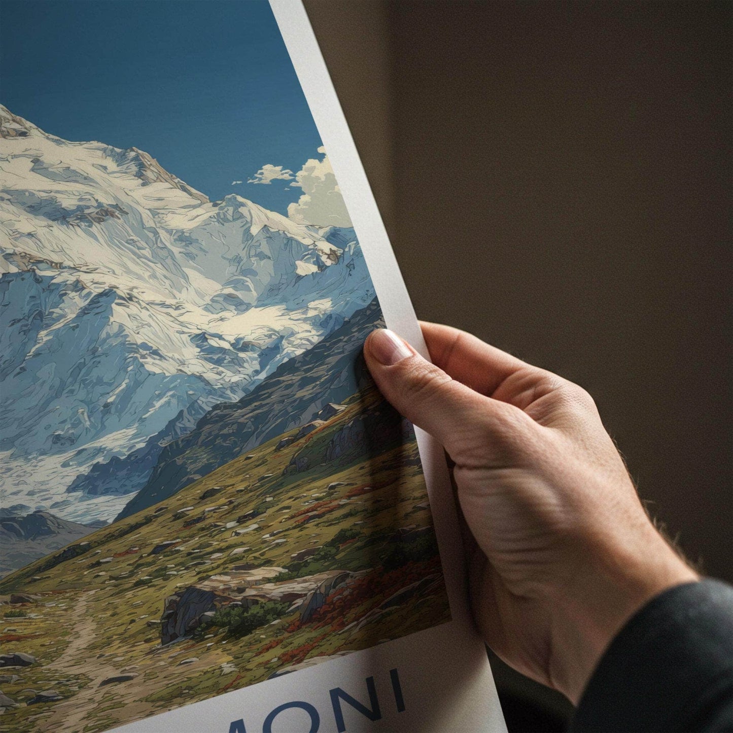 Ismoil Somoni Poster - Tajikistan Travel Art - Snowy Mountain Valley Home Decor