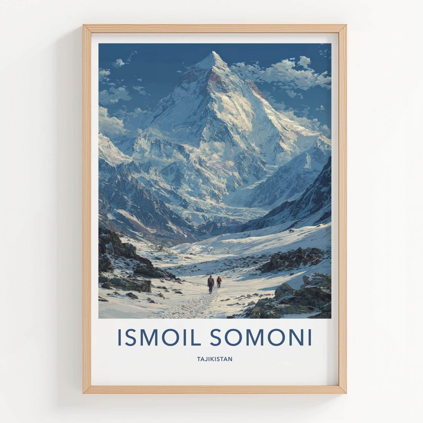Ismoil Somoni Poster - Tajikistan Travel Art - Vast Snowy Landscape Home Decor