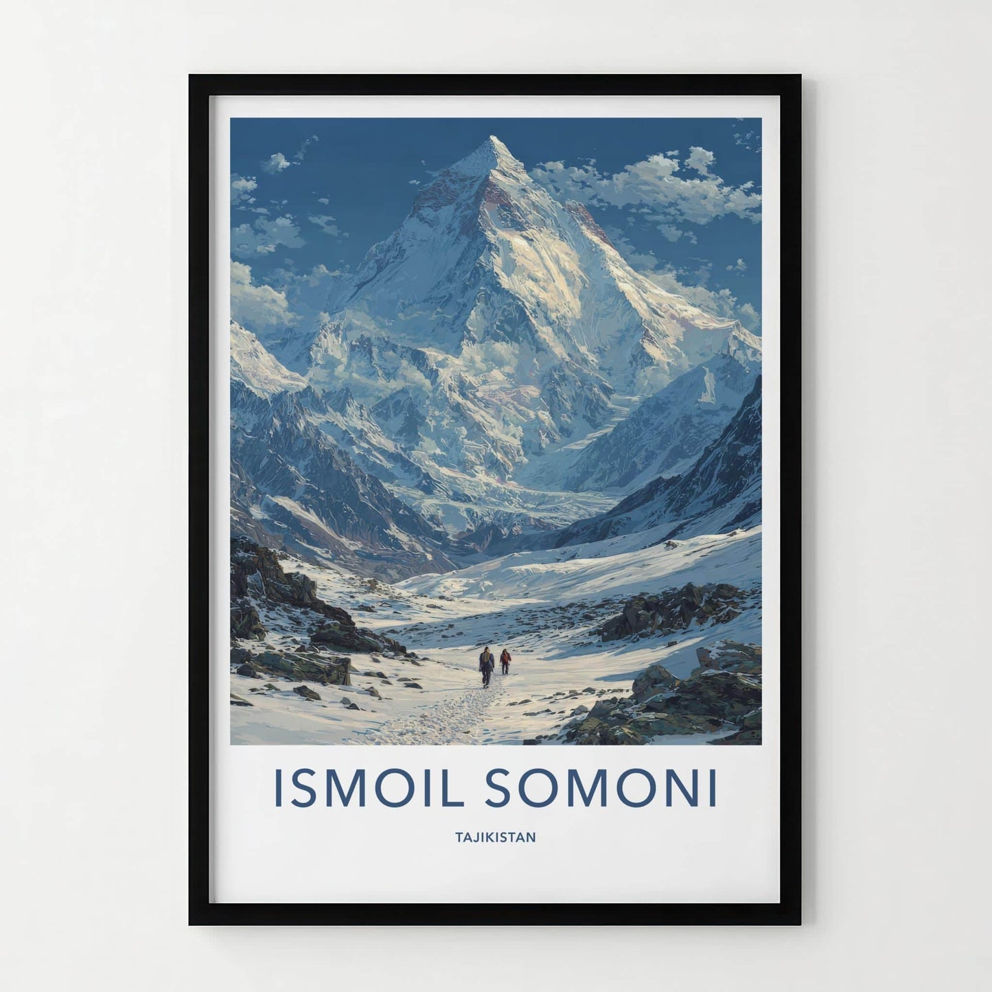 Ismoil Somoni Poster - Tajikistan Travel Art - Vast Snowy Landscape Home Decor