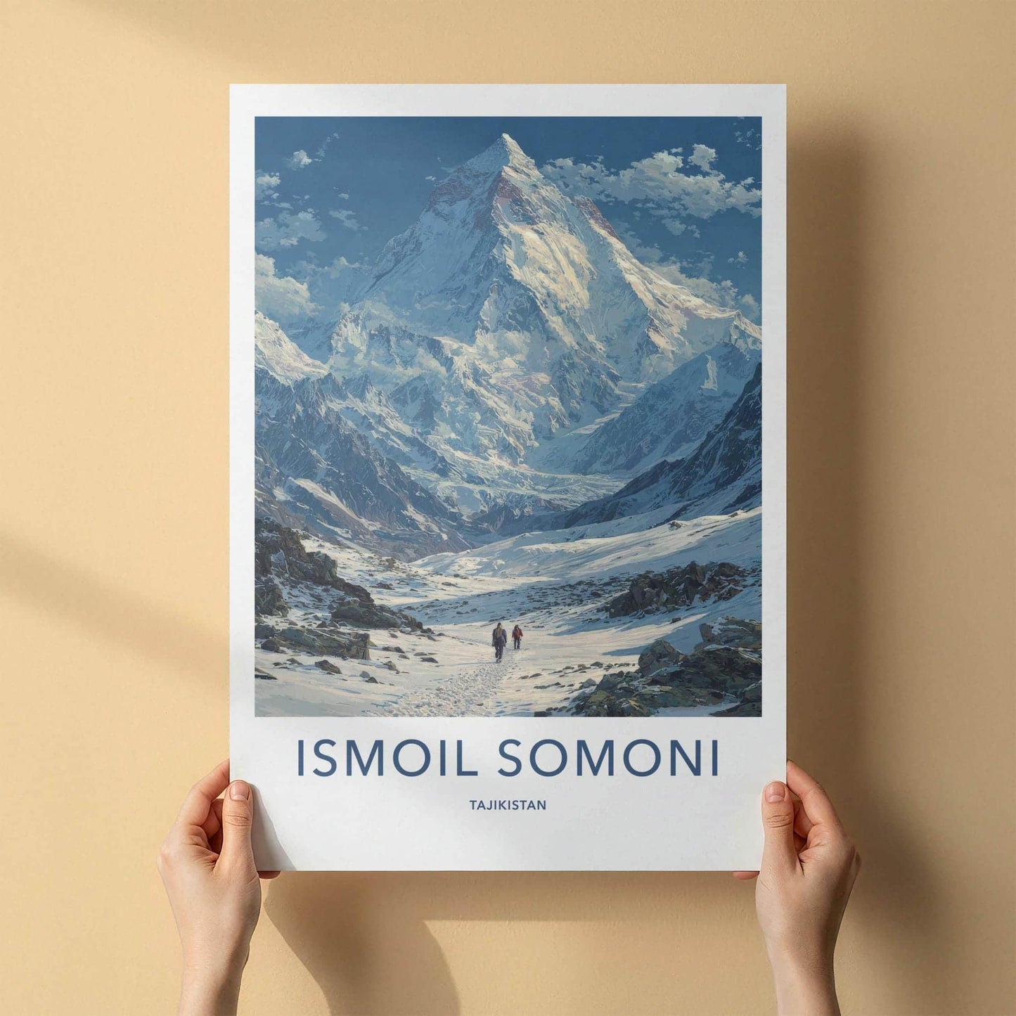 Ismoil Somoni Poster - Tajikistan Travel Art - Vast Snowy Landscape Home Decor