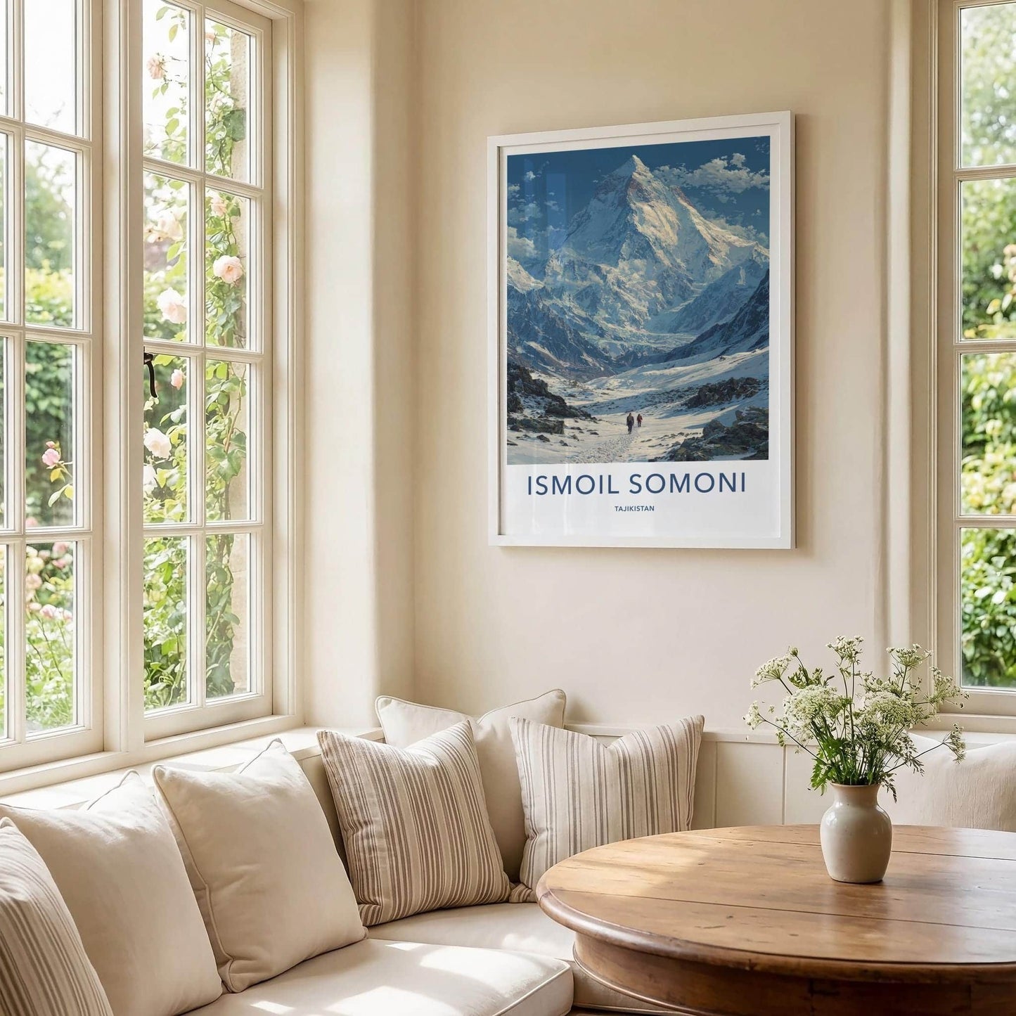 Ismoil Somoni Poster - Tajikistan Travel Art - Vast Snowy Landscape Home Decor