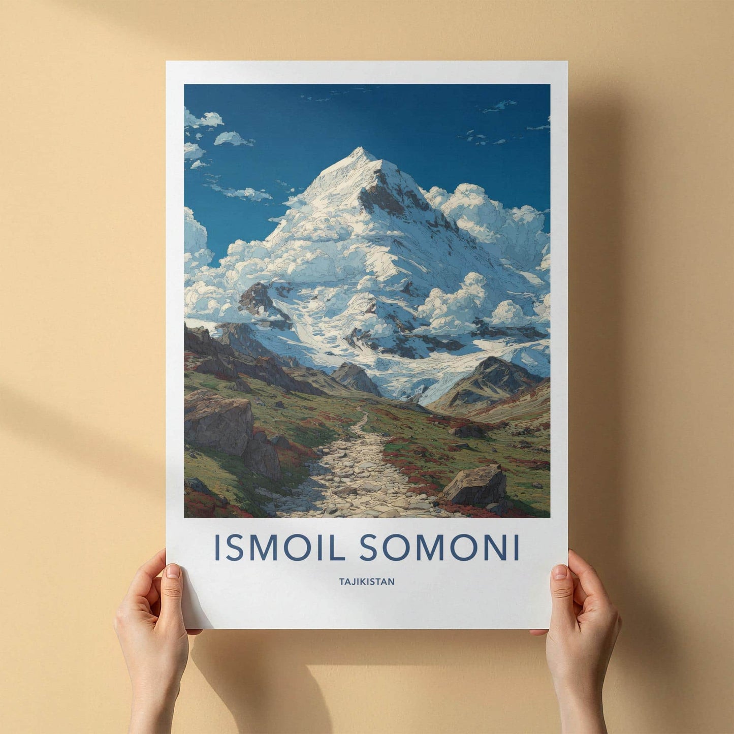 Ismoil Somoni Poster - Tajikistan Wall Art - Rugged Mountain Path Gift