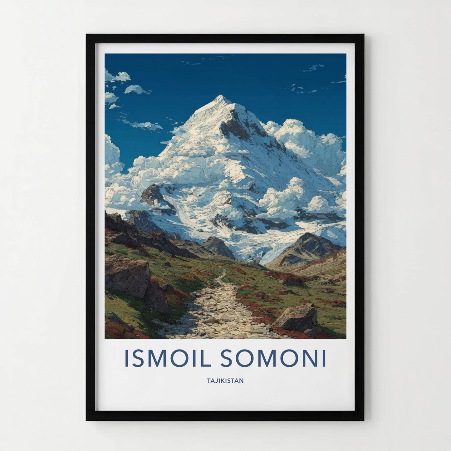 Ismoil Somoni Poster - Tajikistan Wall Art - Rugged Mountain Path Gift
