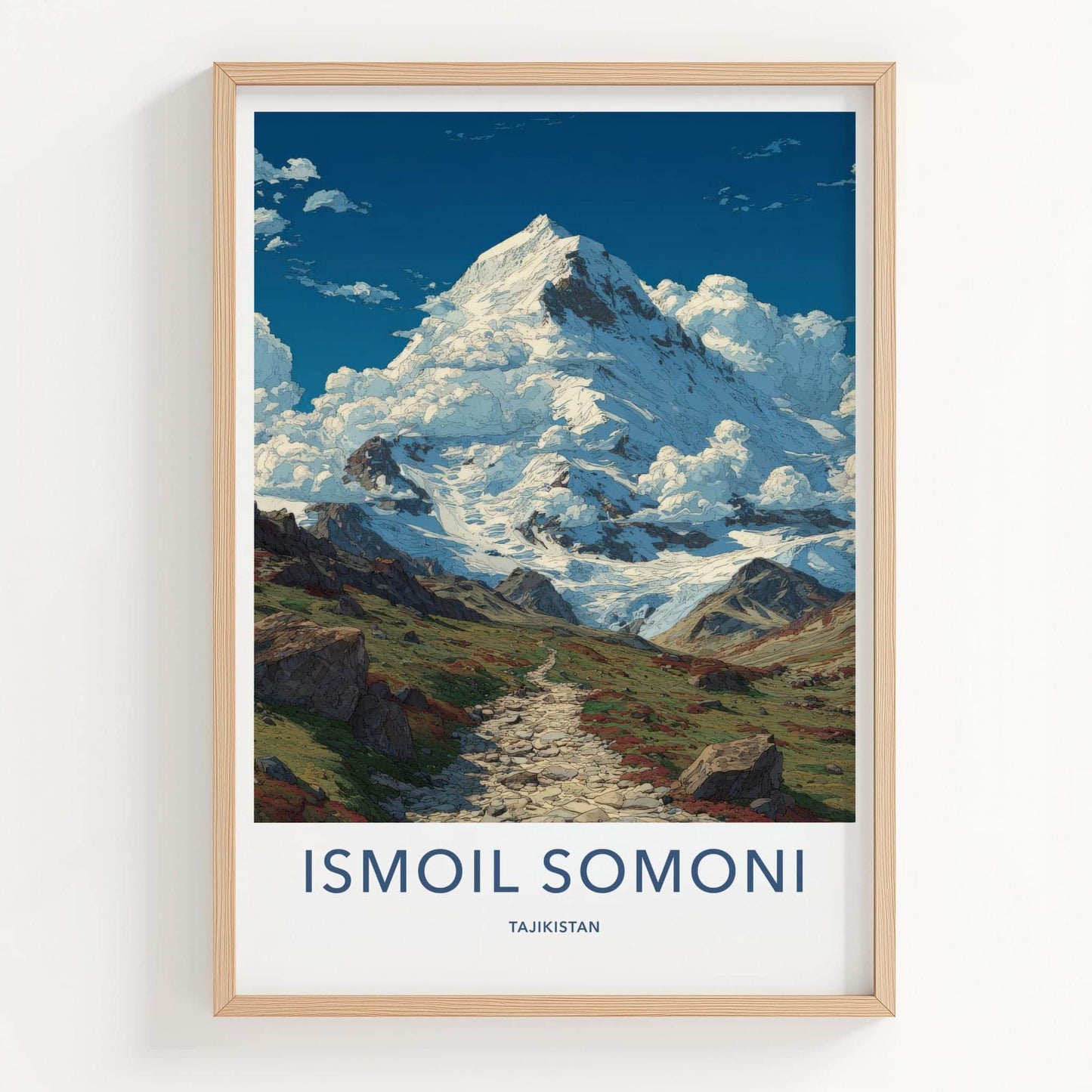 Ismoil Somoni Poster - Tajikistan Wall Art - Rugged Mountain Path Gift