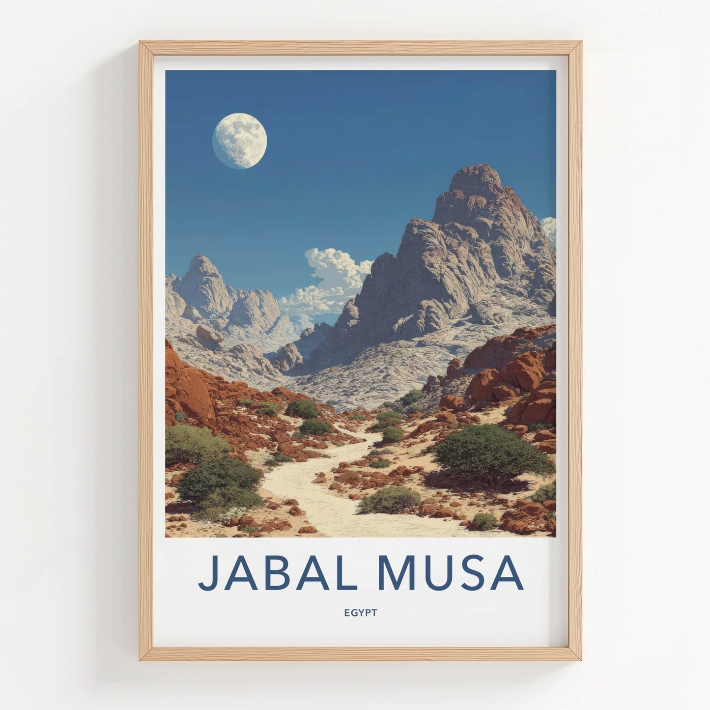 Jabal Musa Poster - Egypt Art Print - Mountain Desert Moon Gallery Art