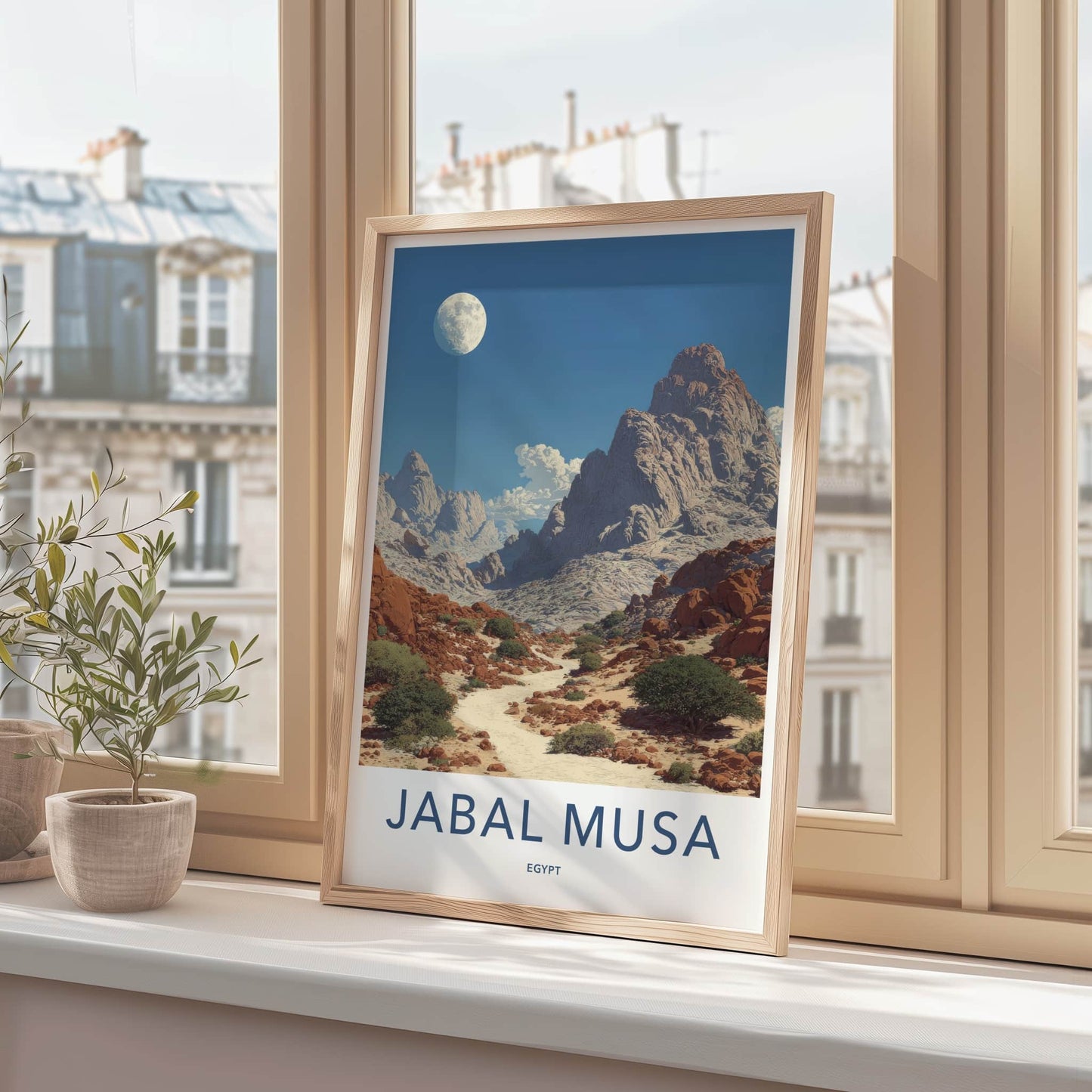 Jabal Musa Poster - Egypt Art Print - Mountain Desert Moon Gallery Art