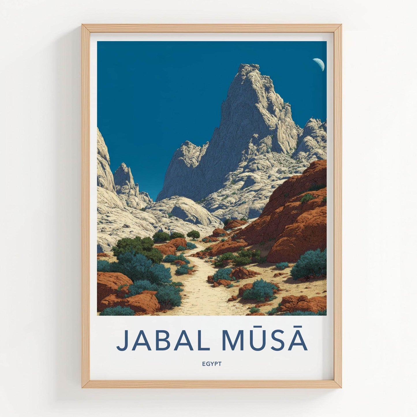 Jabal Musa Poster - Egypt Travel Art - Stark Mountain Landscape Home Decor