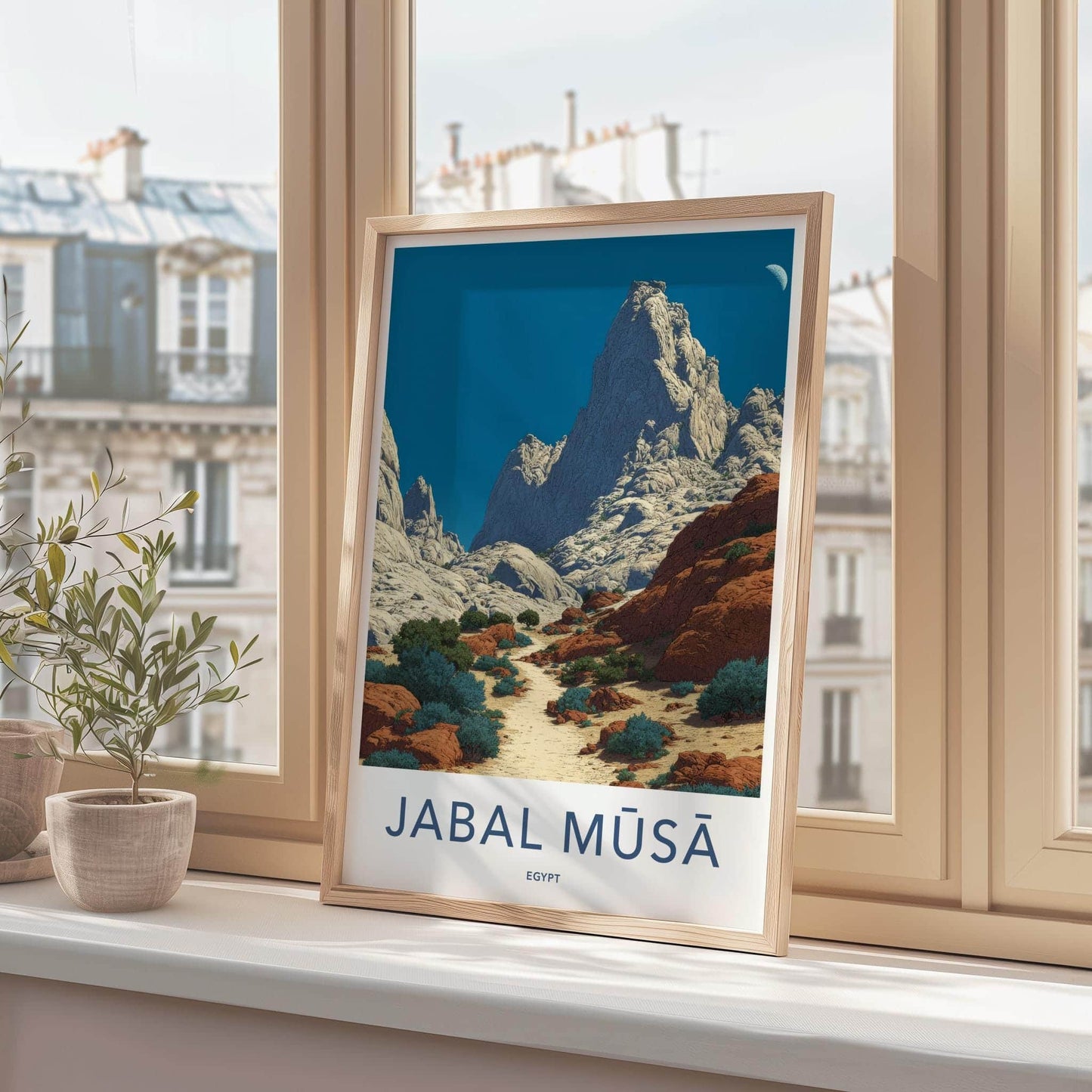 Jabal Musa Poster - Egypt Travel Art - Stark Mountain Landscape Home Decor