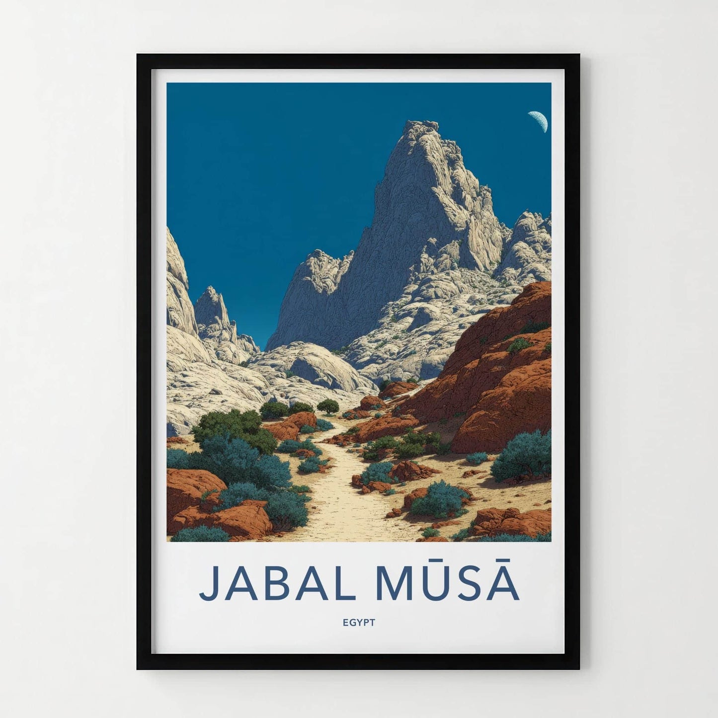 Jabal Musa Poster - Egypt Travel Art - Stark Mountain Landscape Home Decor
