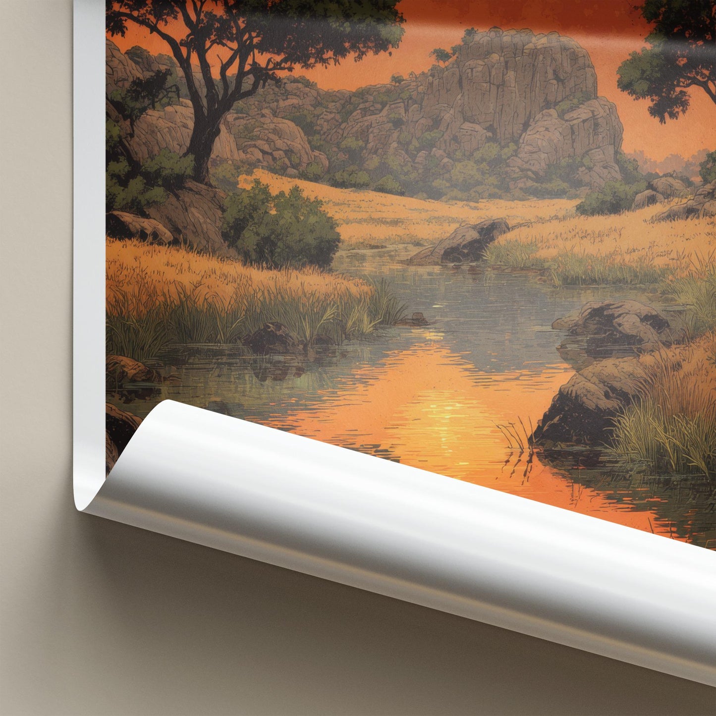 Jabiru Poster - Australia Travel Art - Golden Horizon Stream Home Decor