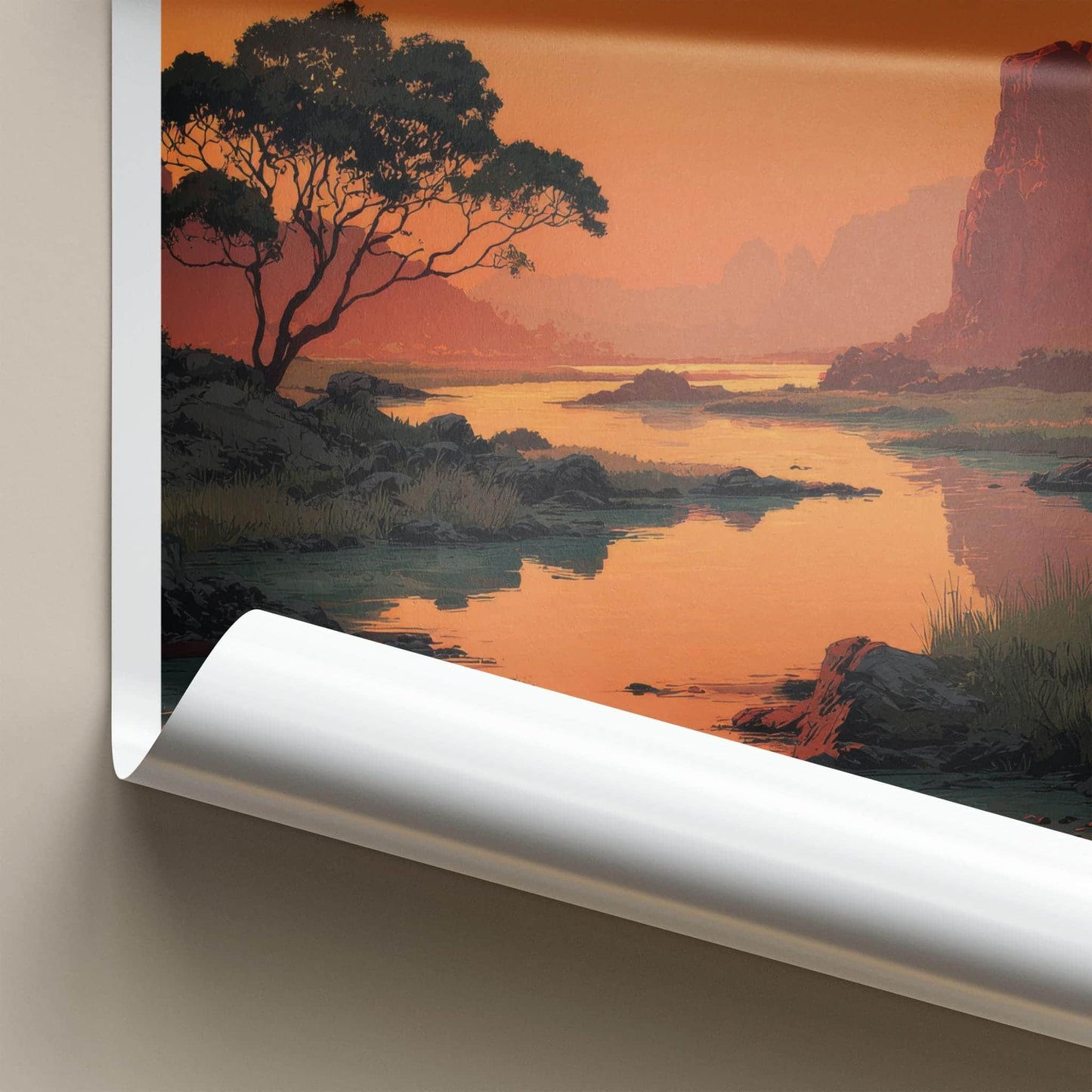 Jabiru Poster - Australia Travel Art - Orange River Cliffs Home Decor
