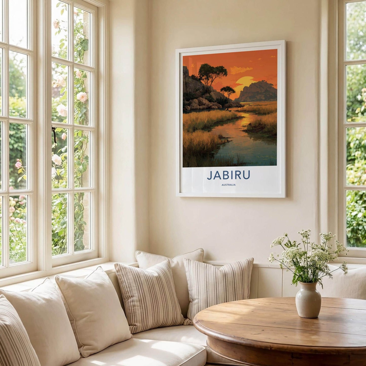 Jabiru Poster - Australia Wall Art - Golden River Landscape Home Decor