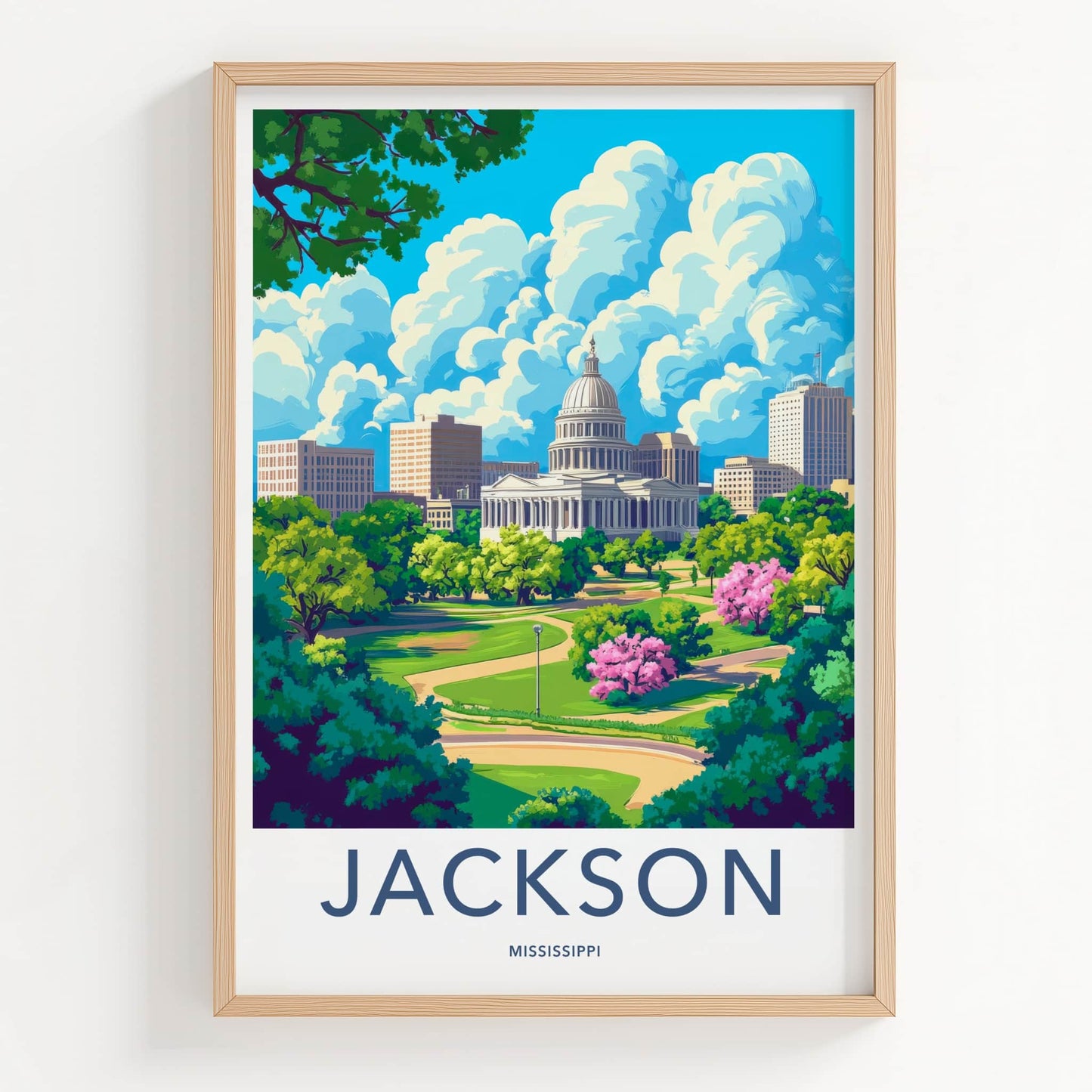 Jackson Poster - Mississippi Wall Art - Grand Capitol Park Home Decor
