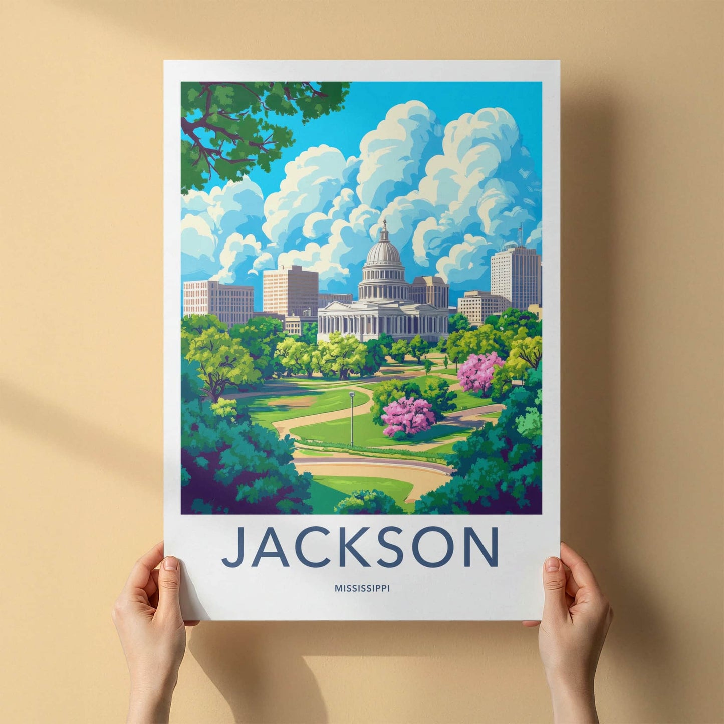 Jackson Poster - Mississippi Wall Art - Grand Capitol Park Home Decor