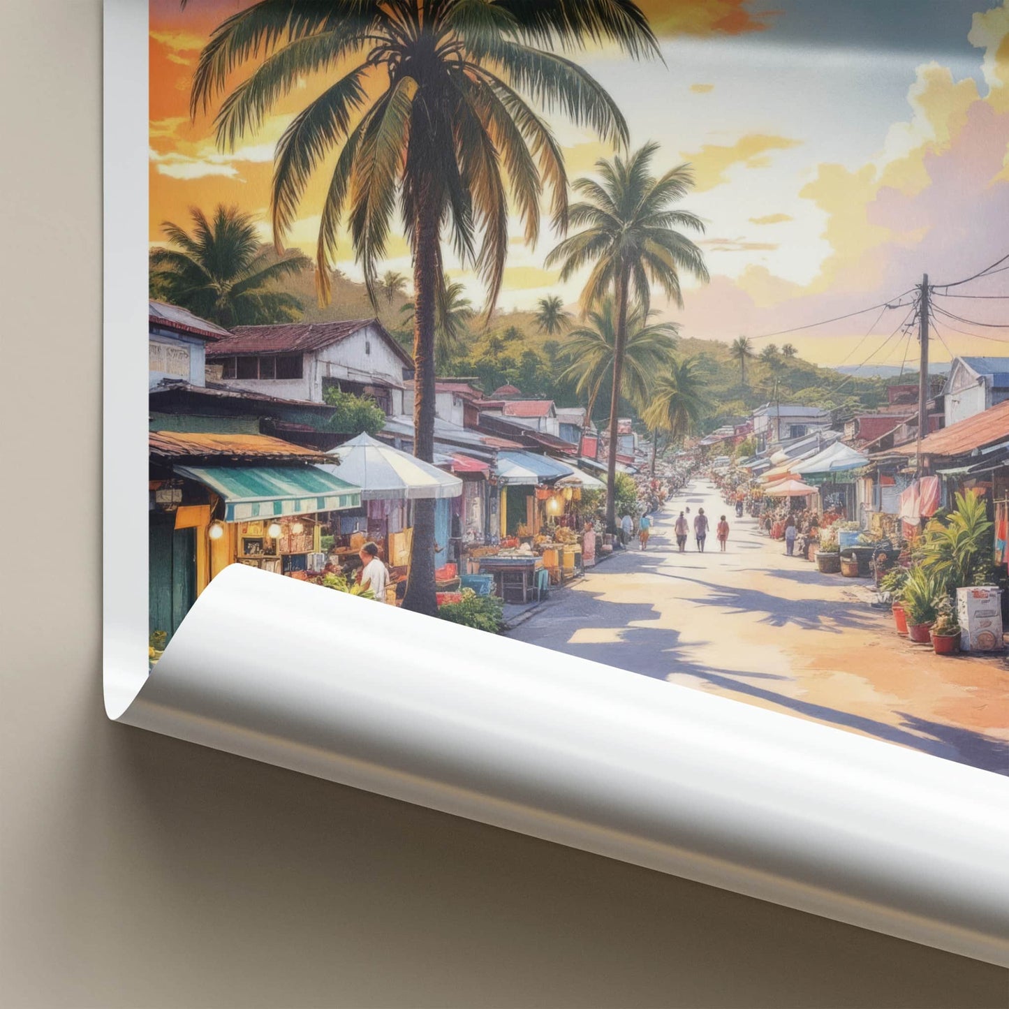 Jaffna Poster - Sri Lanka Travel Art - Sunset Palm Street Home Decor