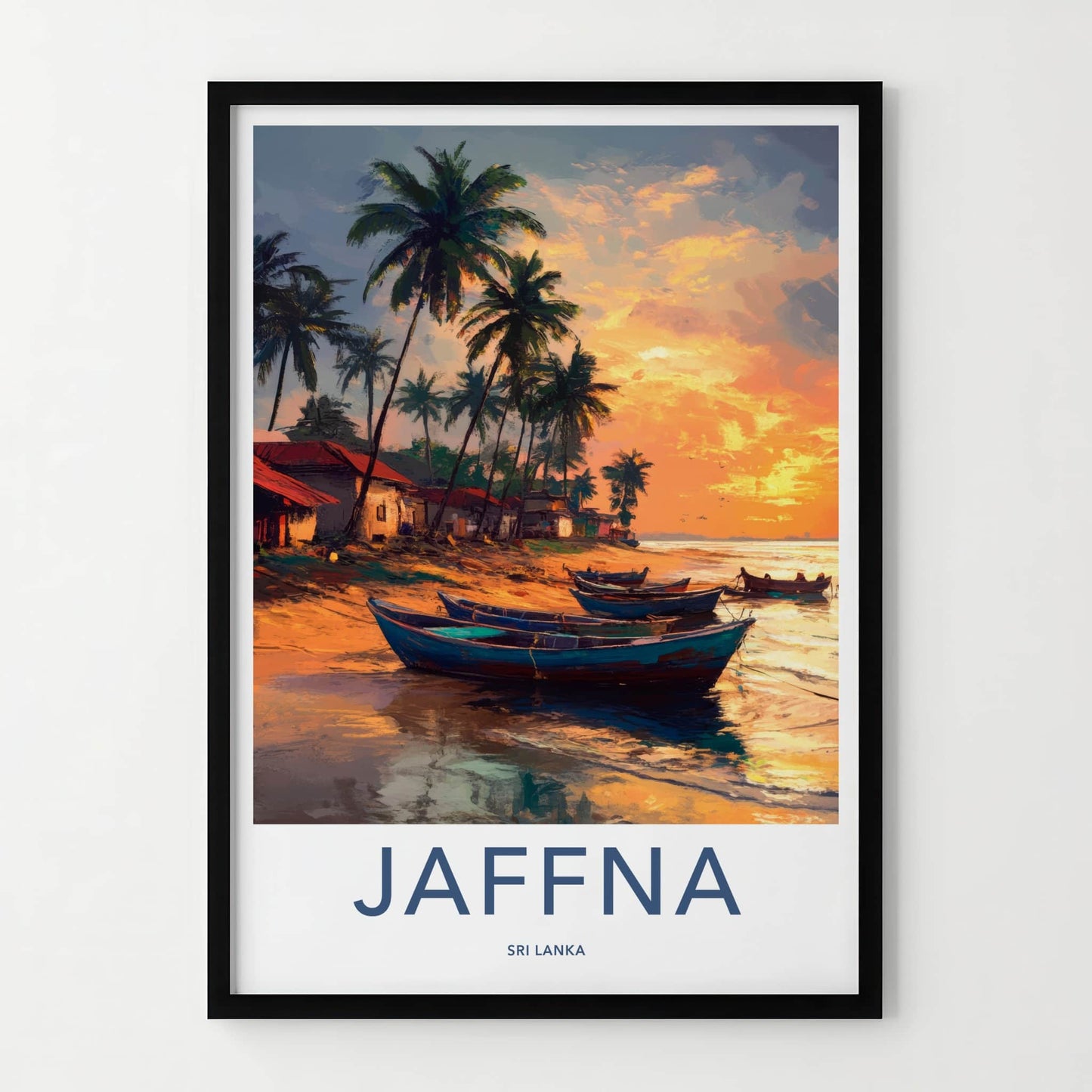 Jaffna Poster - Sri Lanka Travel Art - Tropical Beach Sunset Home Decor