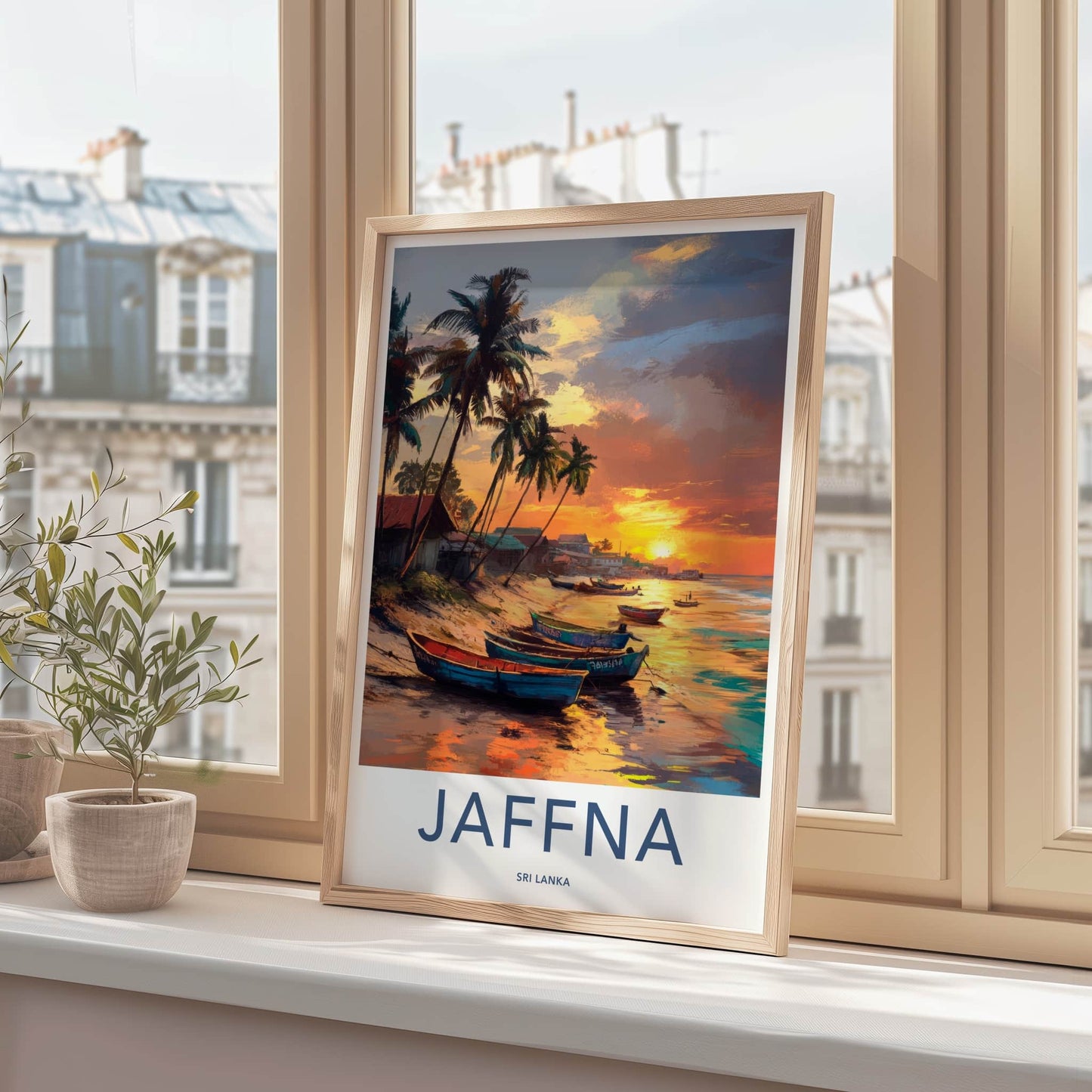 Jaffna Poster - Sri Lanka Travel Art - Tropical Beach Sunset Home Decor