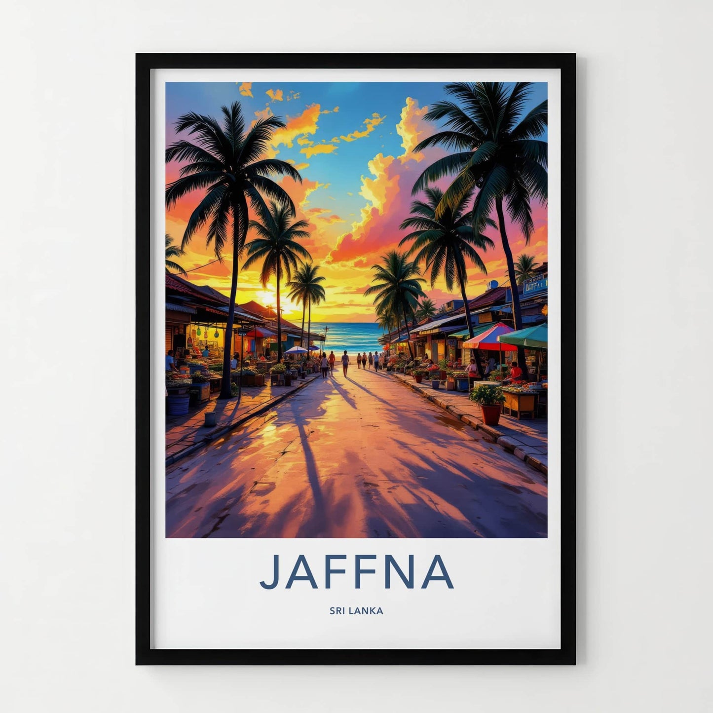 Jaffna Poster - Sri Lanka Travel Art - Tropical Sunset Street Home Decor