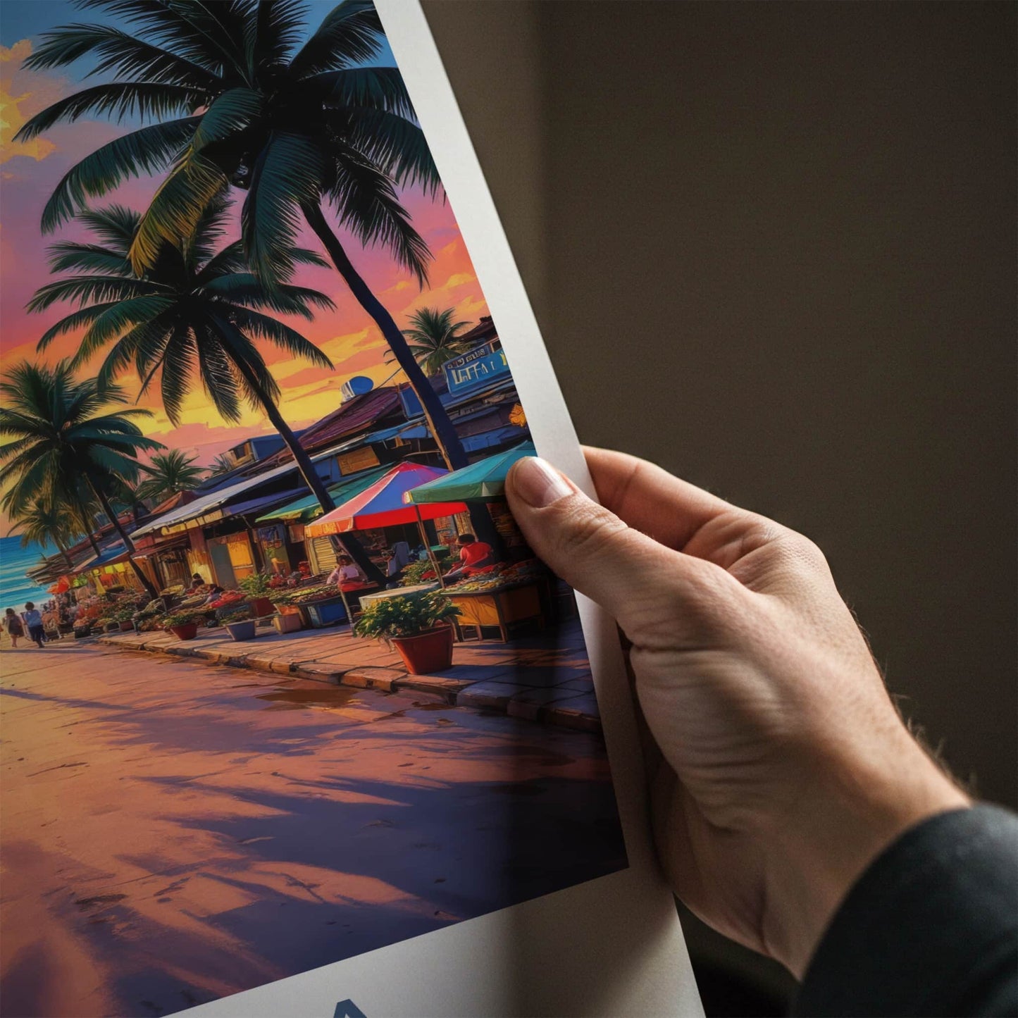 Jaffna Poster - Sri Lanka Travel Art - Tropical Sunset Street Home Decor