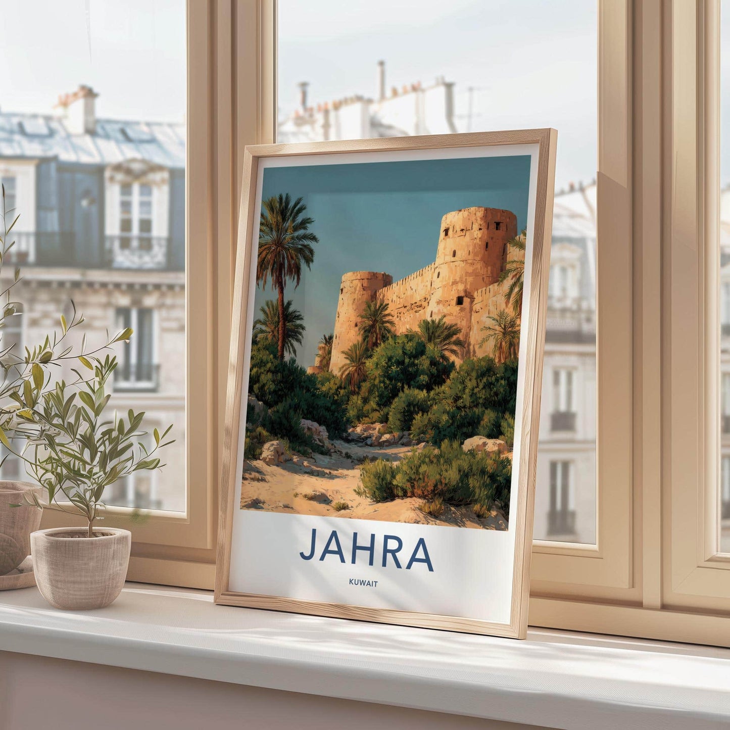Jahra Poster - Kuwait Framed Print - Sandstone Fort Palms Lounge Decor