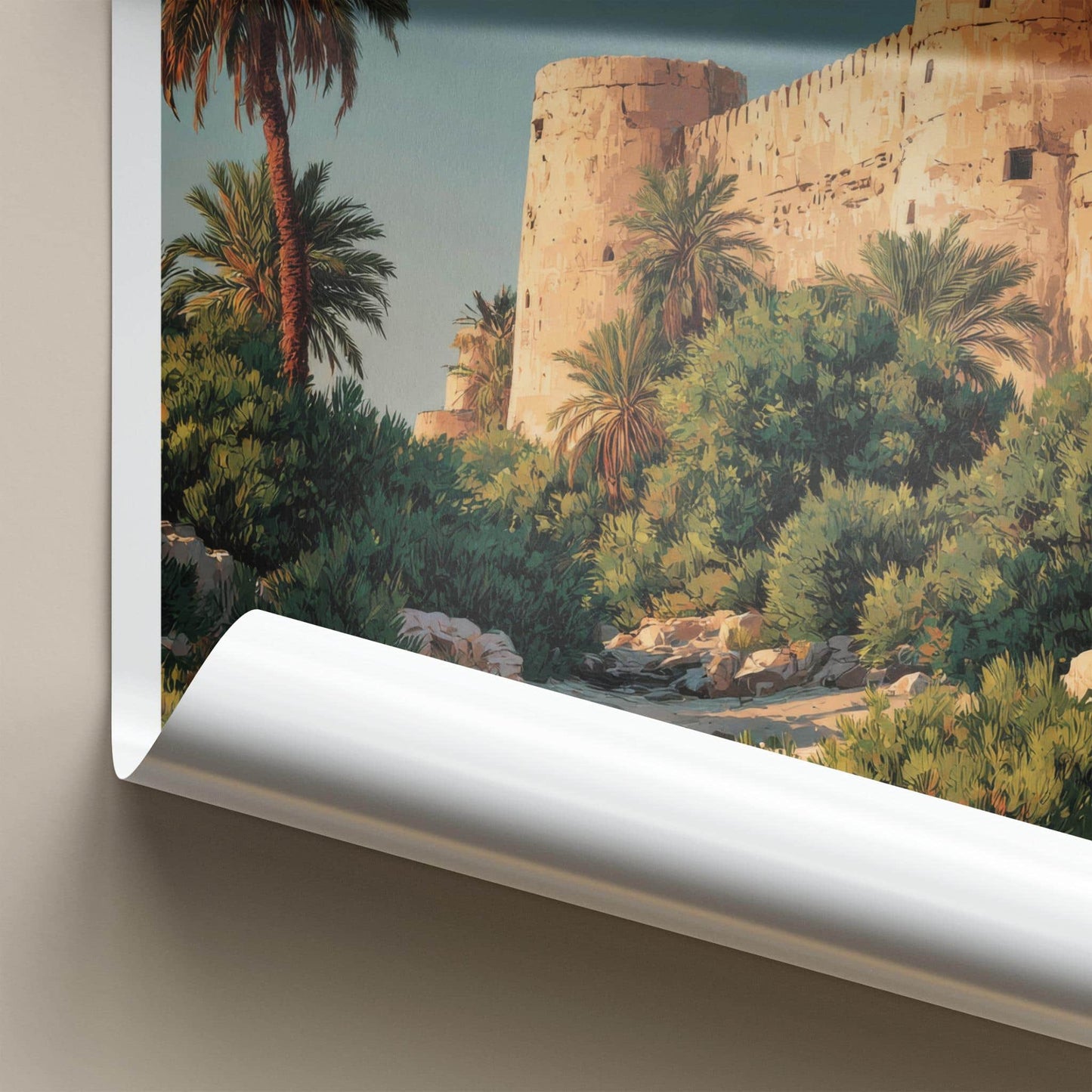 Jahra Poster - Kuwait Framed Print - Sandstone Fort Palms Lounge Decor