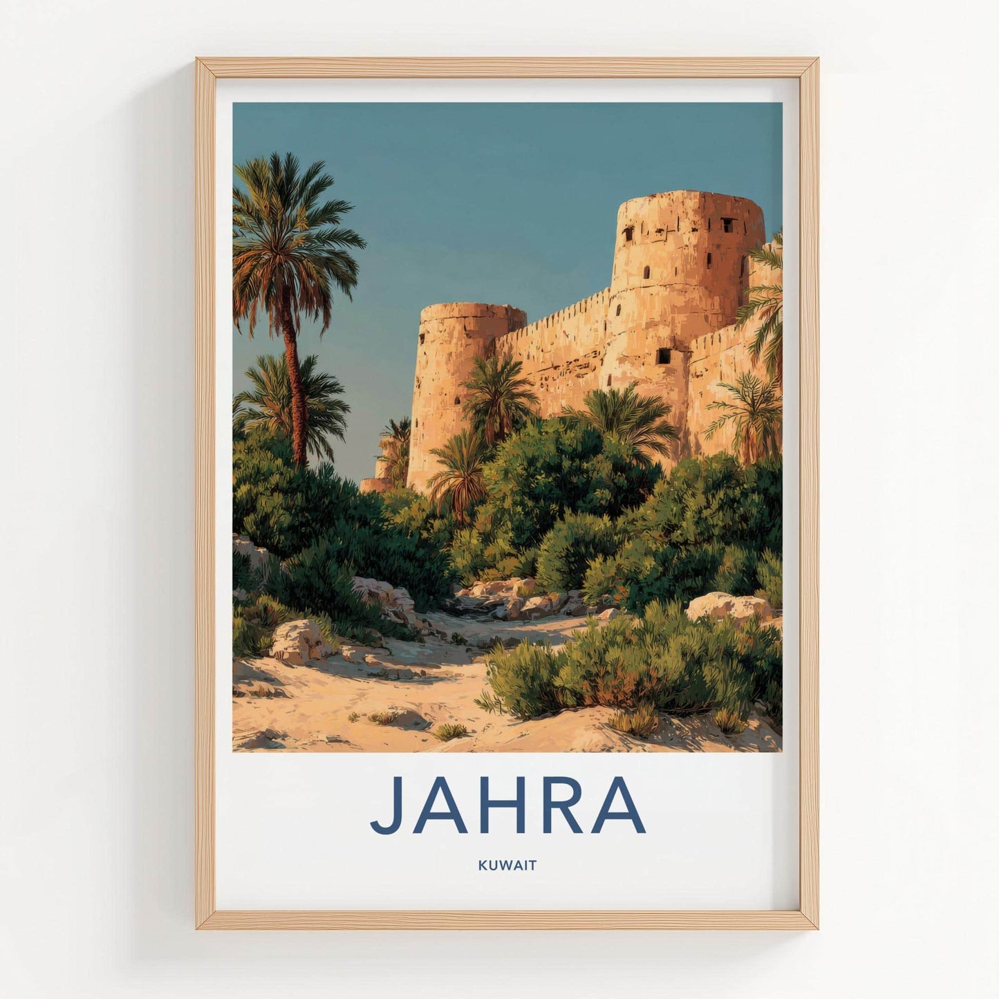 Jahra Poster - Kuwait Framed Print - Sandstone Fort Palms Lounge Decor