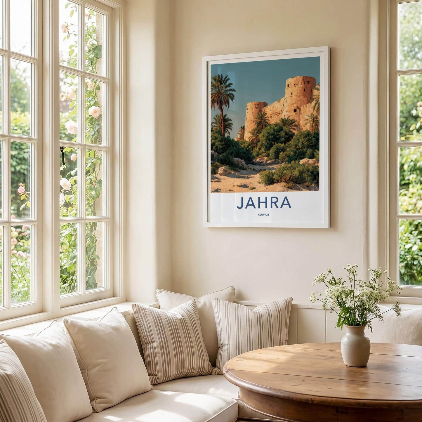 Jahra Poster - Kuwait Framed Print - Sandstone Fort Palms Lounge Decor