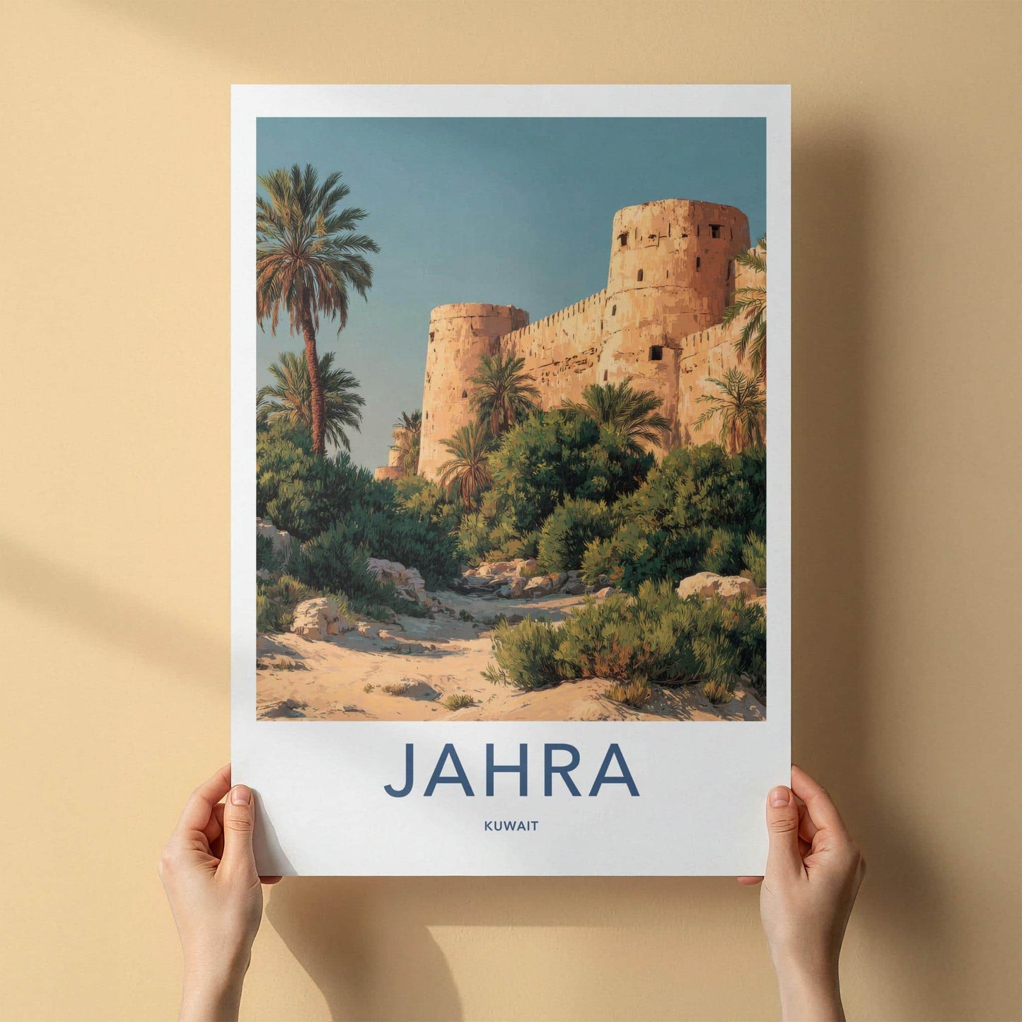 Jahra Poster - Kuwait Framed Print - Sandstone Fort Palms Lounge Decor