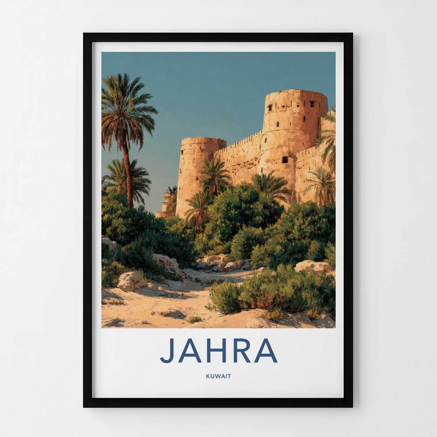 Jahra Poster - Kuwait Framed Print - Sandstone Fort Palms Lounge Decor