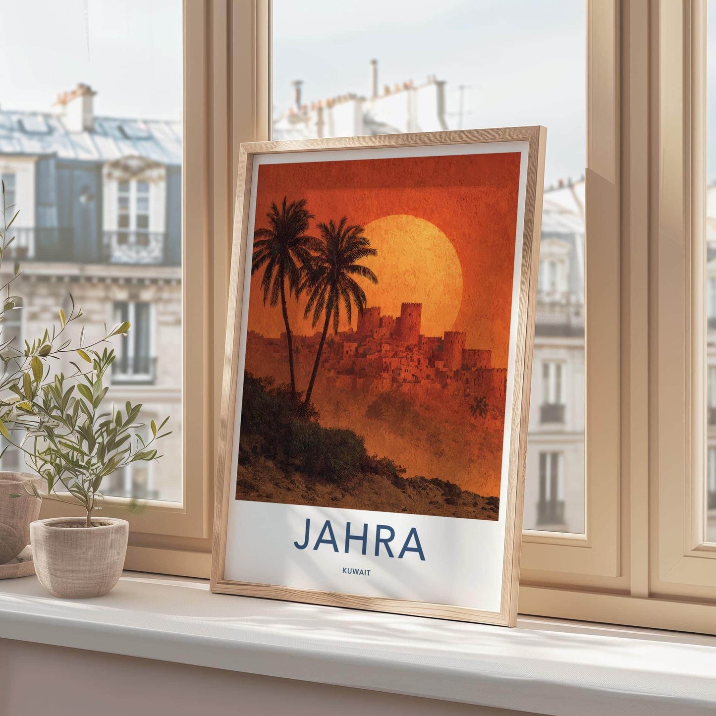 Jahra Poster - Kuwait Travel Art - Ancient City Sunset Wall Decor